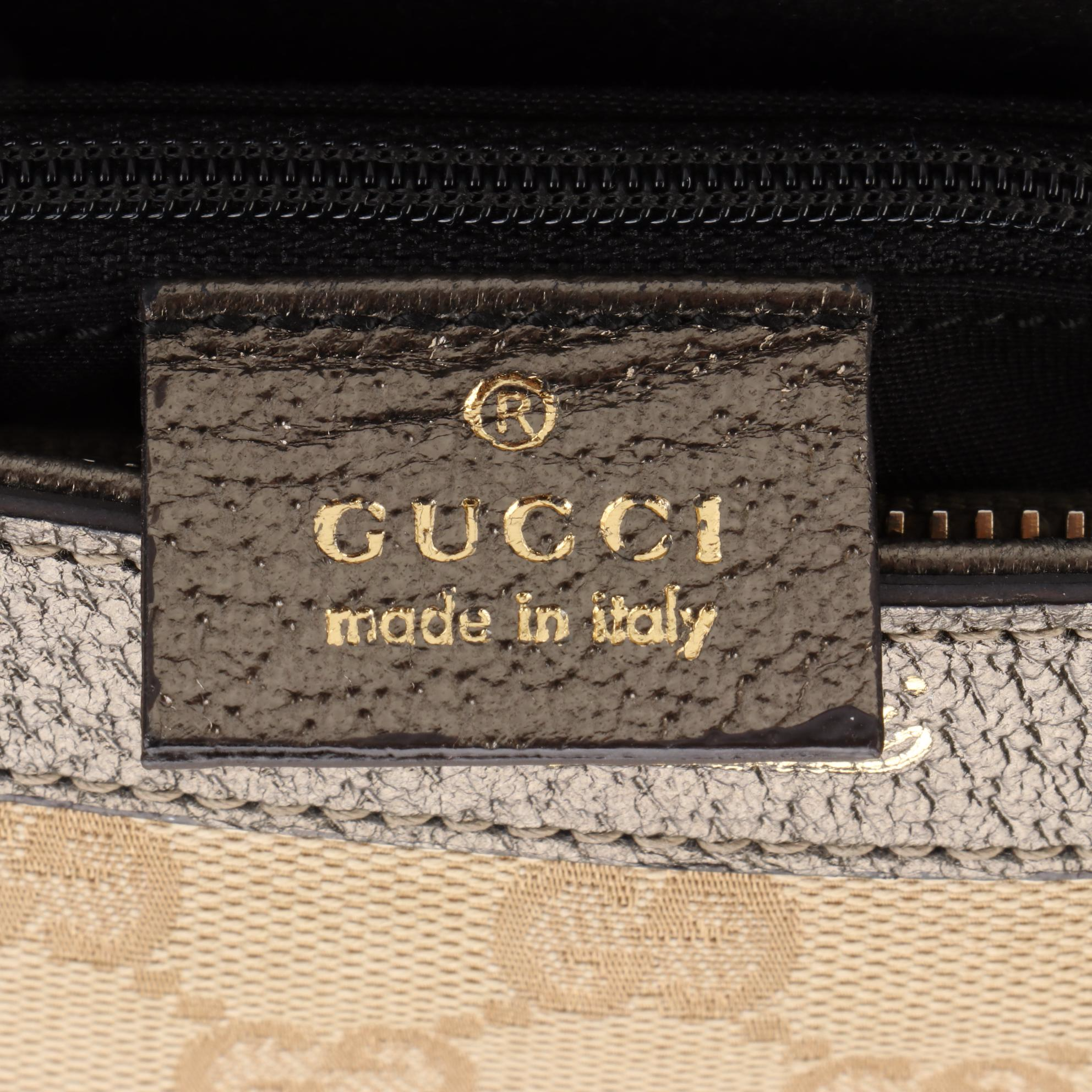 Gucci GG Canvas and Leather Handbag