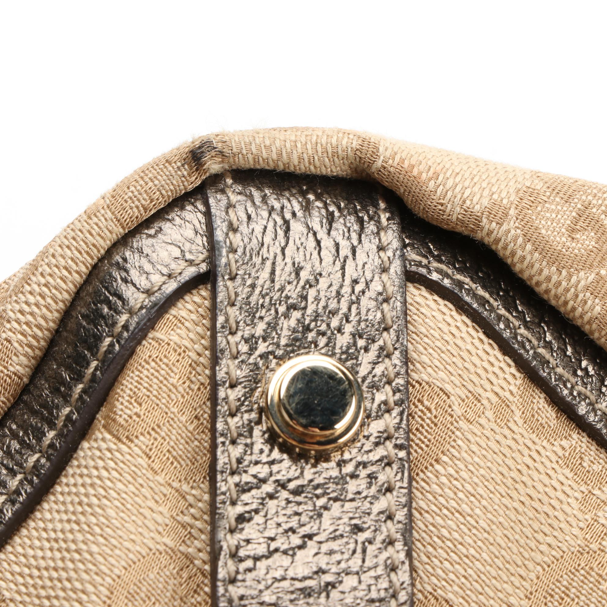 Gucci GG Canvas and Leather Handbag