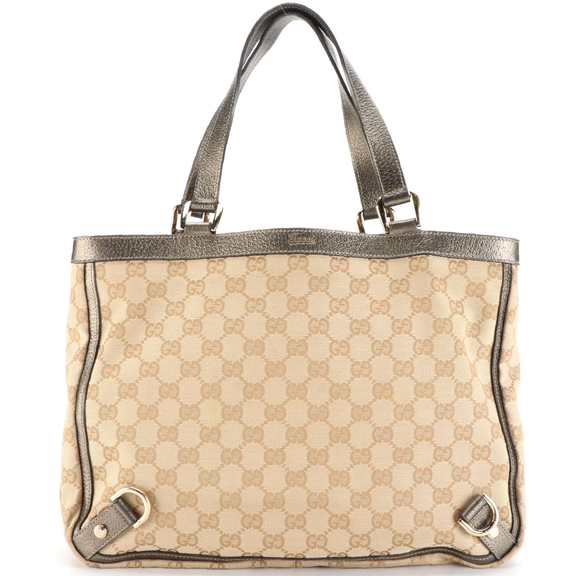 Gucci GG Canvas and Leather Handbag