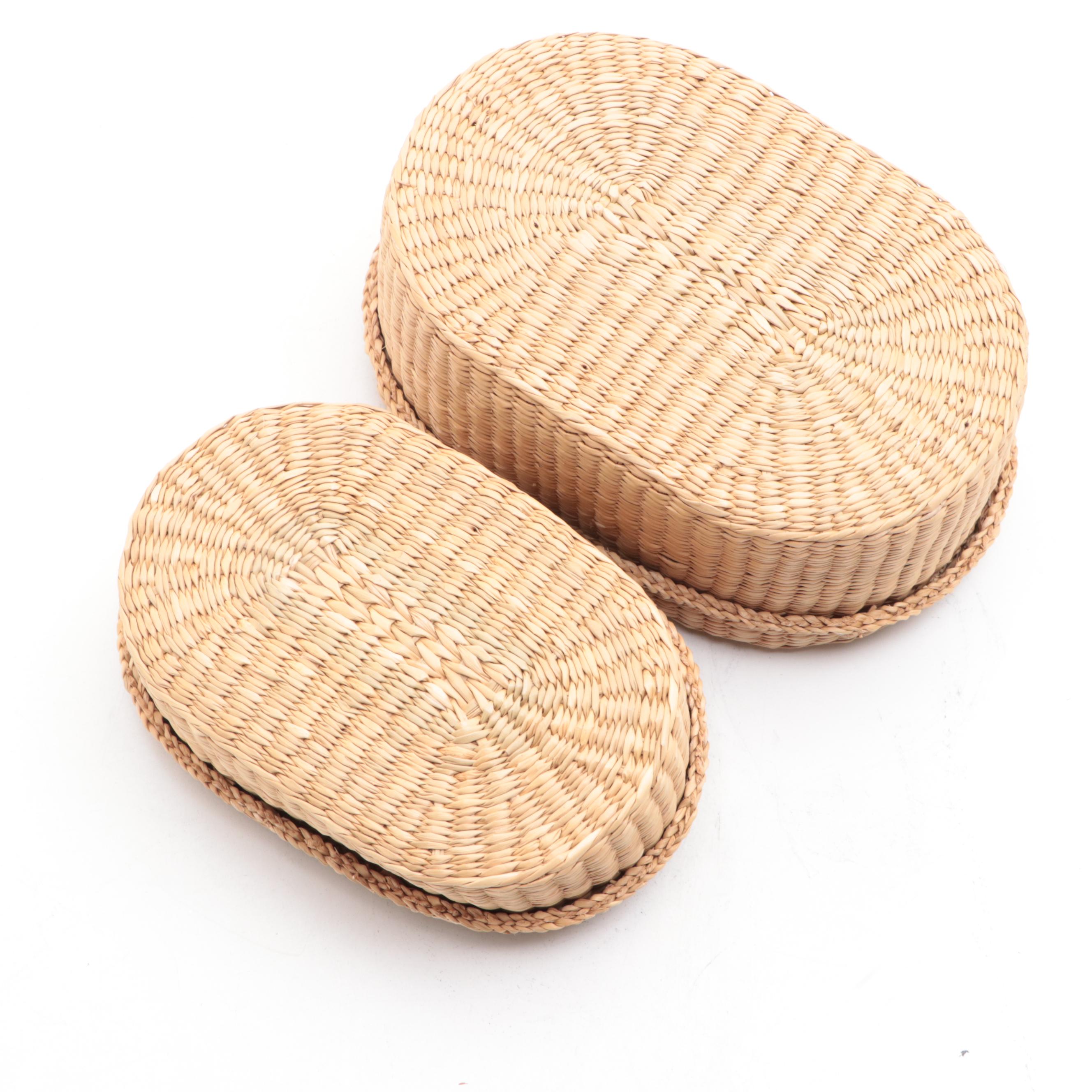 Hand-Woven Pine Needle and Seagrass Baskets and Boxes