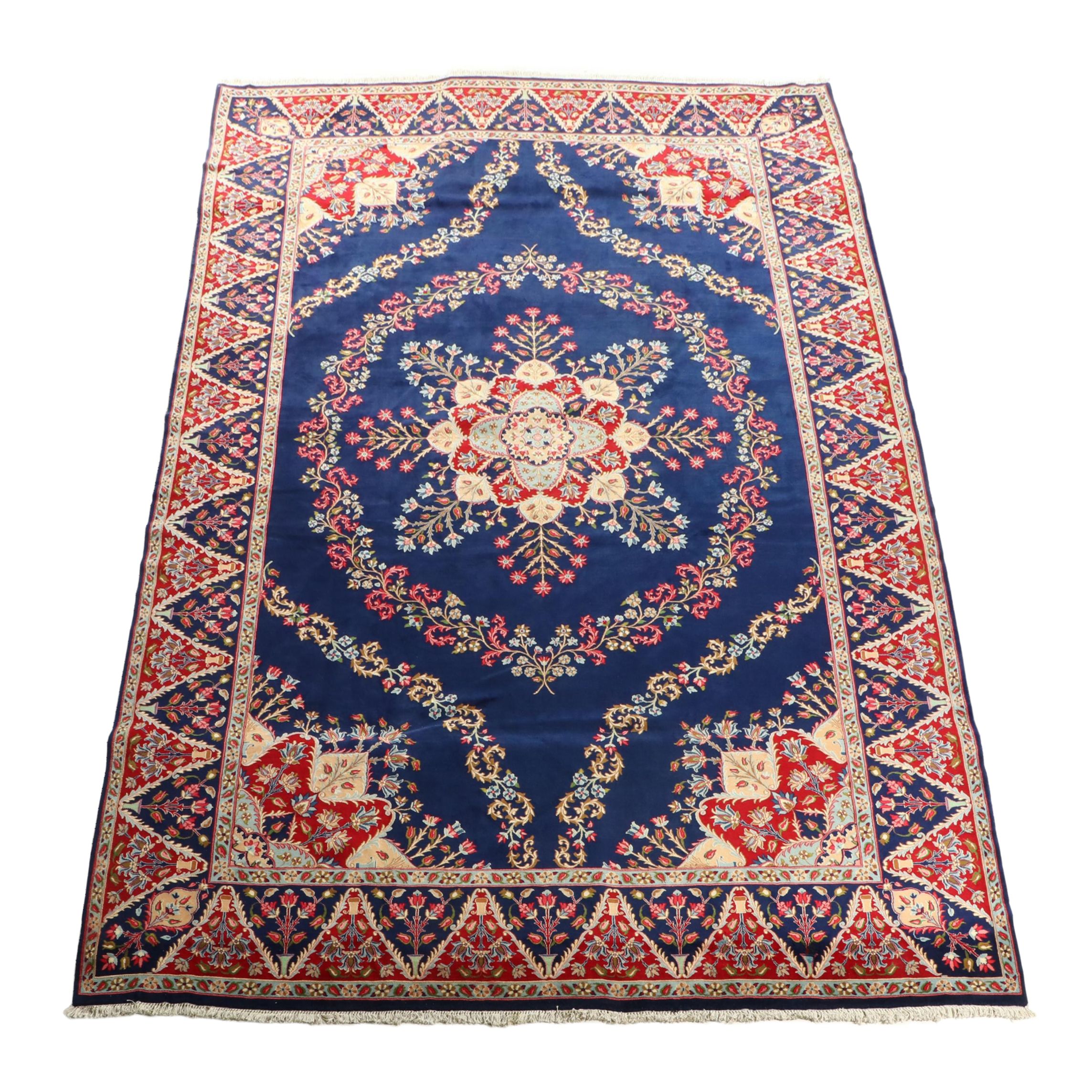 10'10 x 17'6 Hand-Knotted Persian Kashan Room Sized Rug