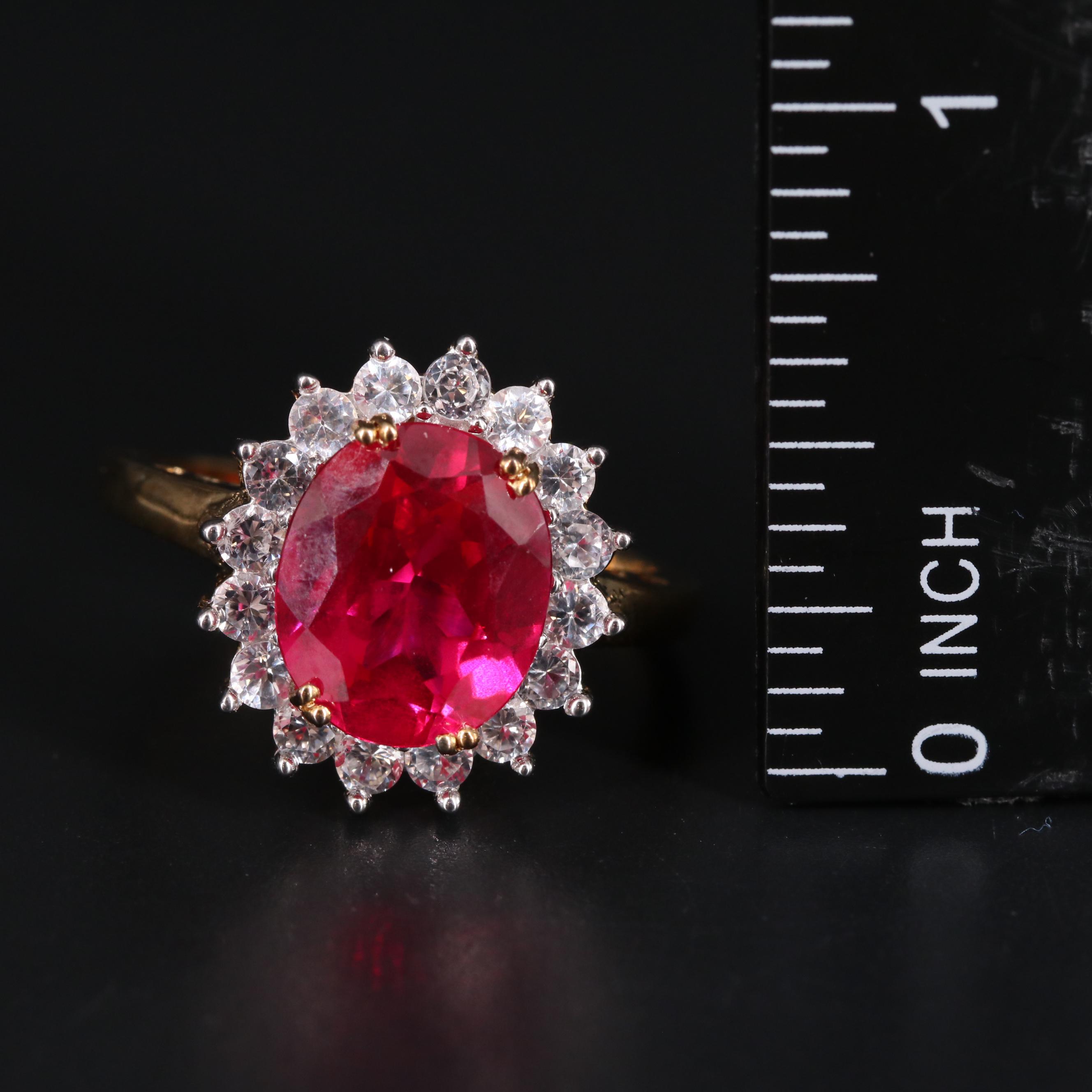 Sterling Silver Ruby and Sapphire Ring