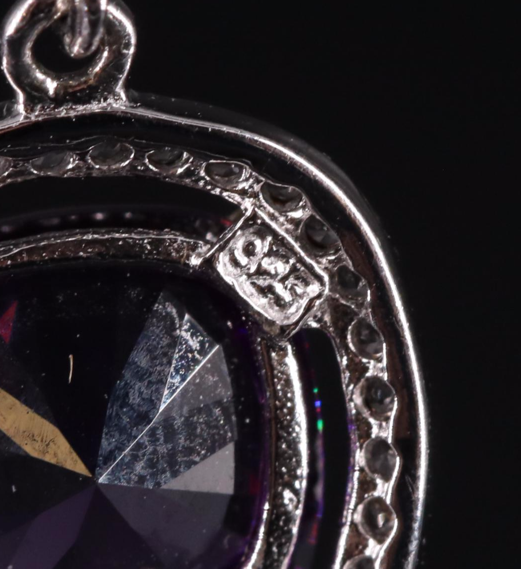 Sterling Silver Cubic Zirconia and Topaz Dangle Earrings