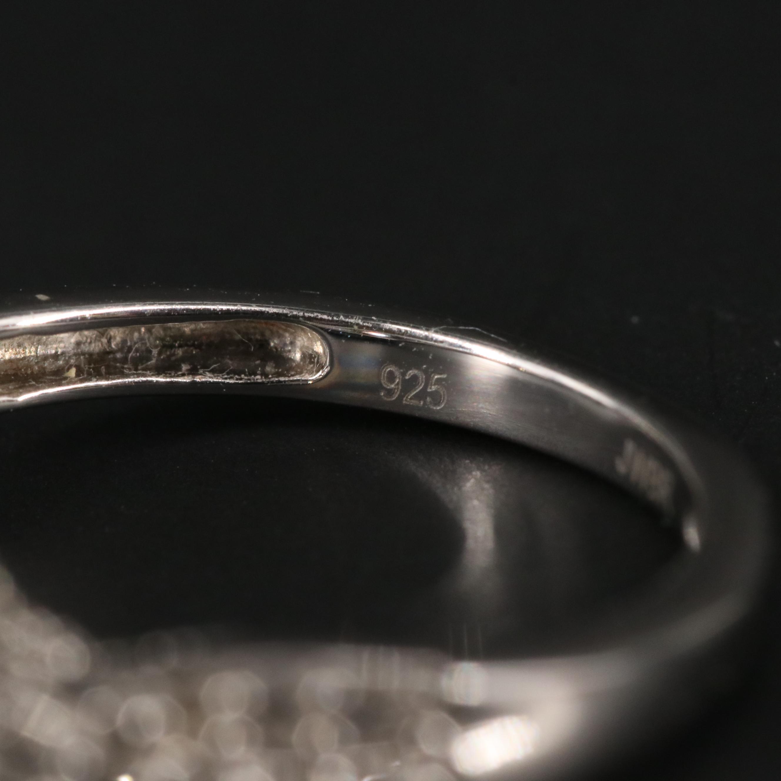 Sterling Silver Aquamarine and Sapphire Ring