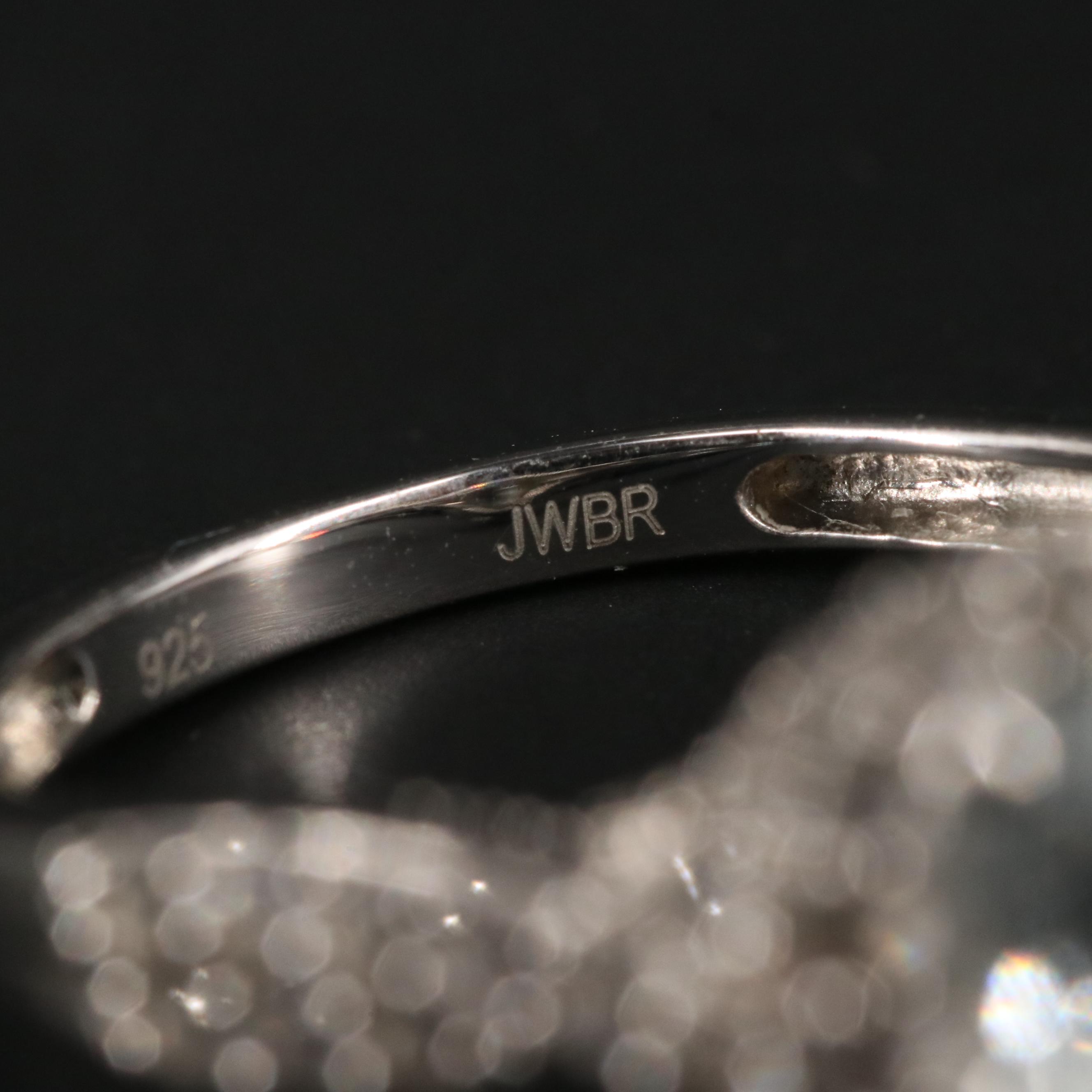 Sterling Silver Aquamarine and Sapphire Ring