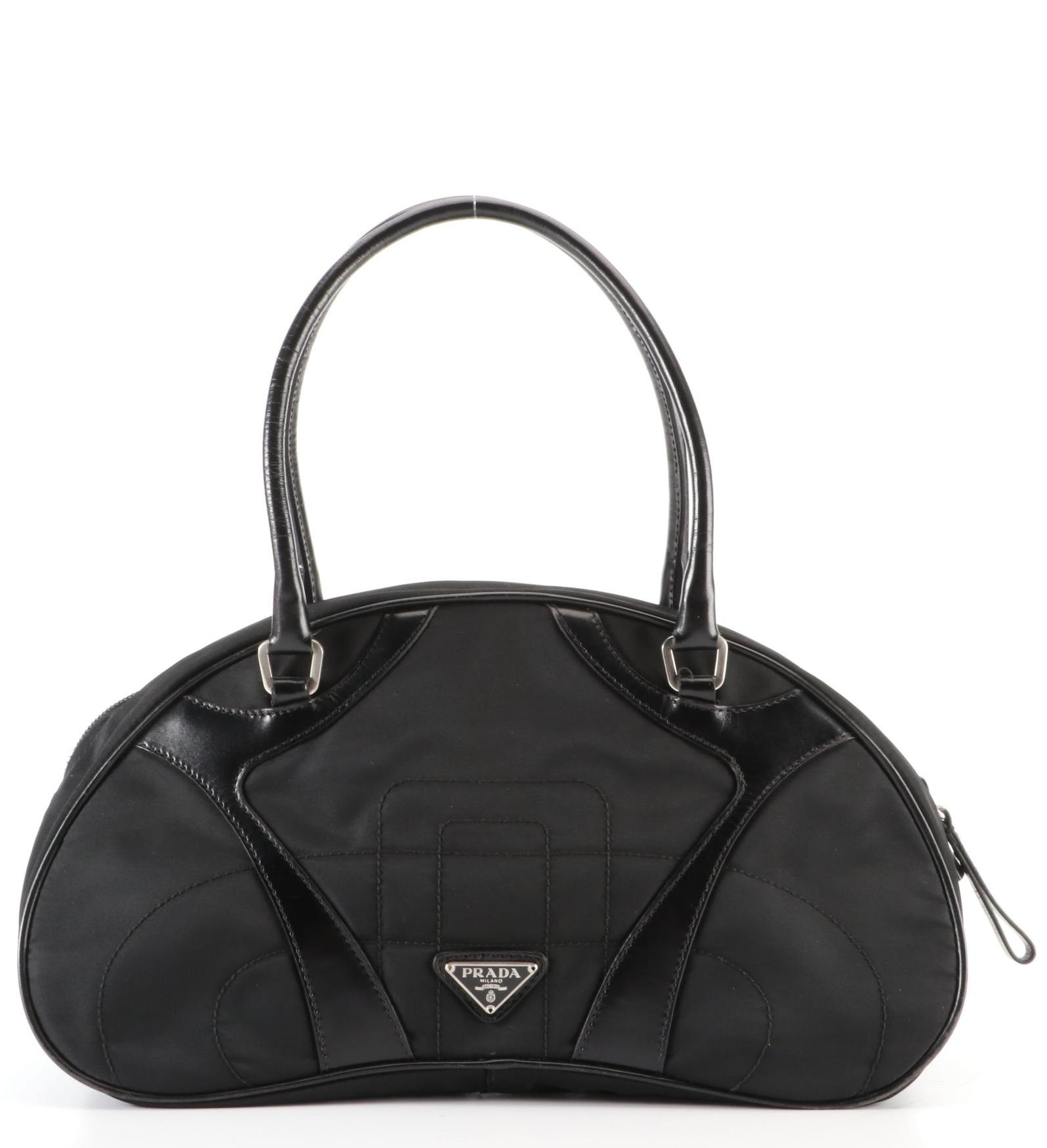 Prada Bowling Bag in Nylon and Leather