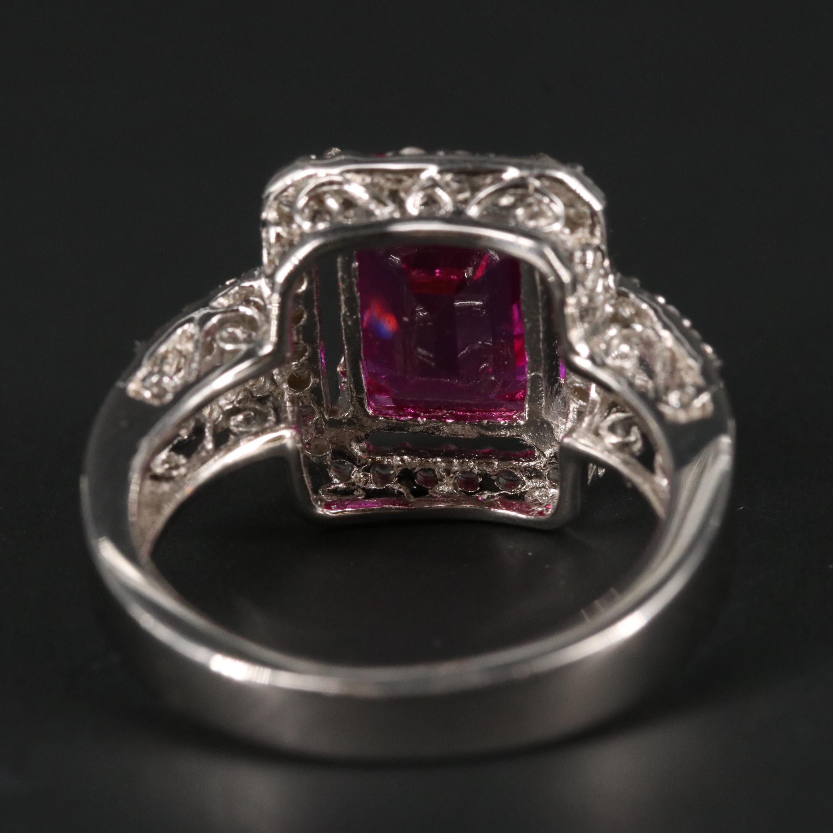 Sterling Silver Ruby and Sapphire Ring