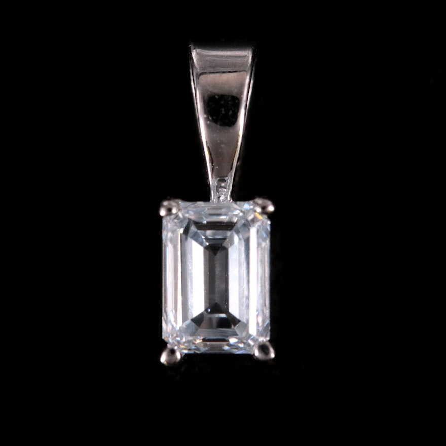 14K 0.48 CT Lab Grown Diamond Solitaire Pendant