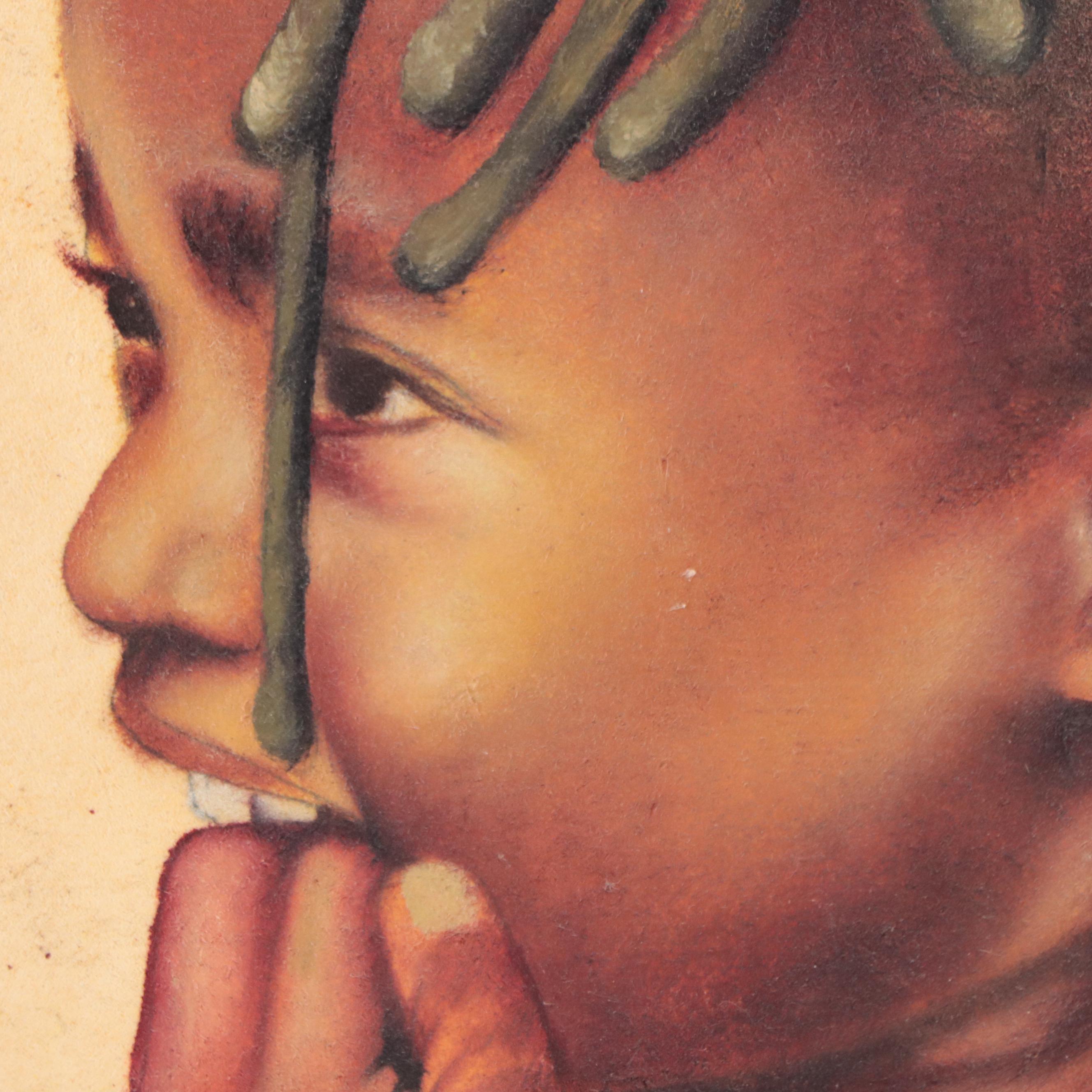 Child Portrait Oil Painting, Late 20th Century