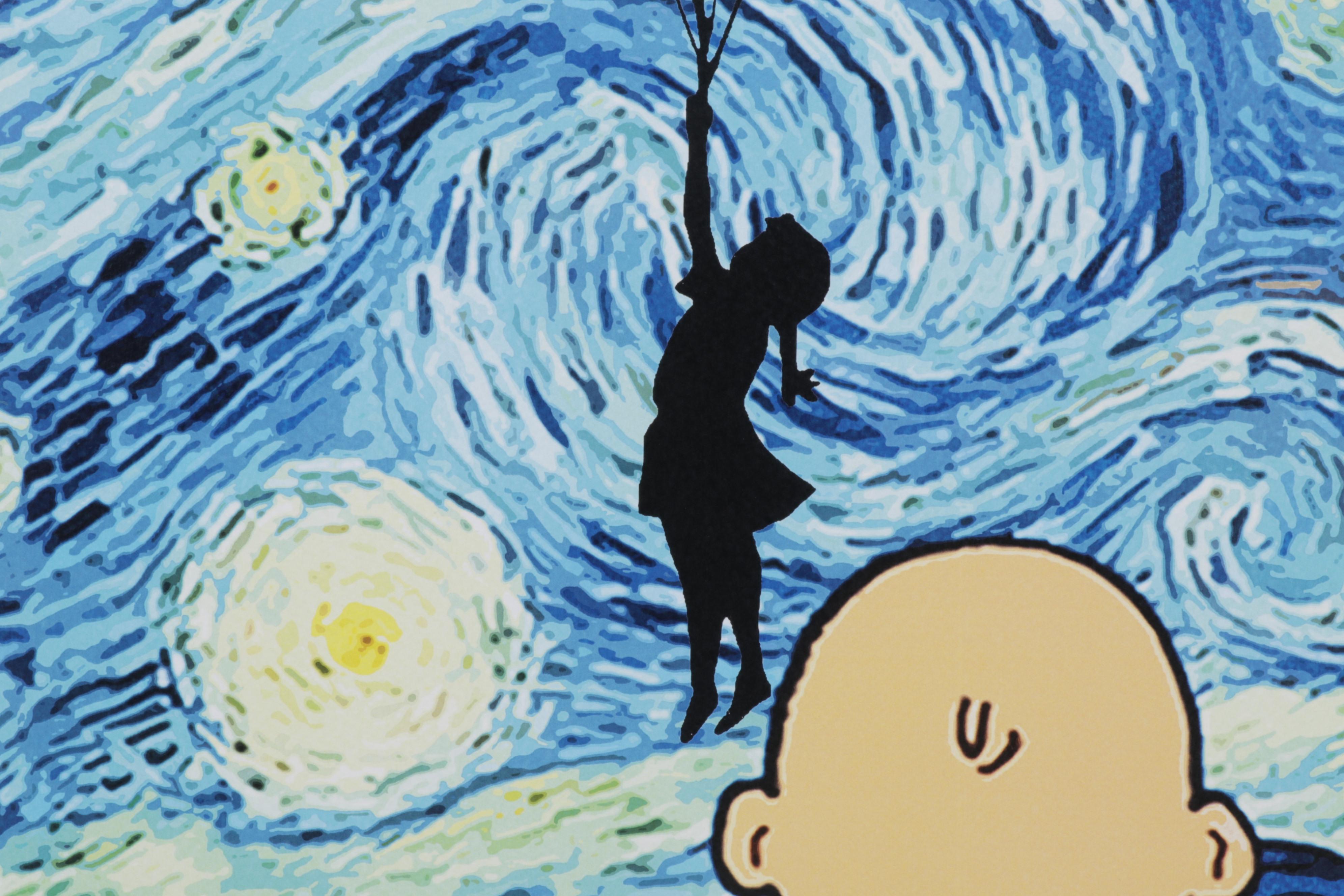 Death NYC Pop Art Graphic Print Homage To Van Gogh, Banksy, and Peanuts, 2022