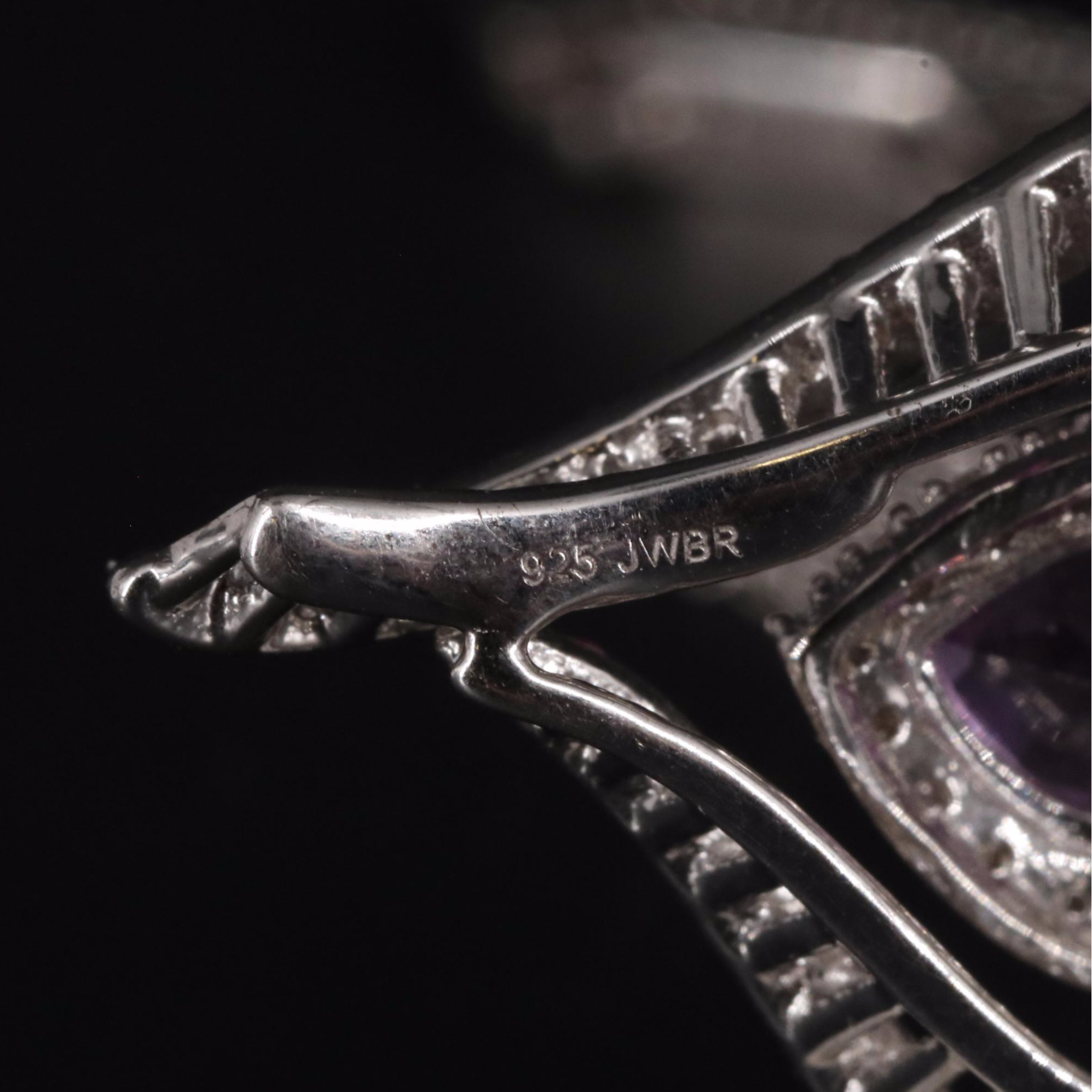 Sterling Silver Sapphire and Ruby Heart  Necklace