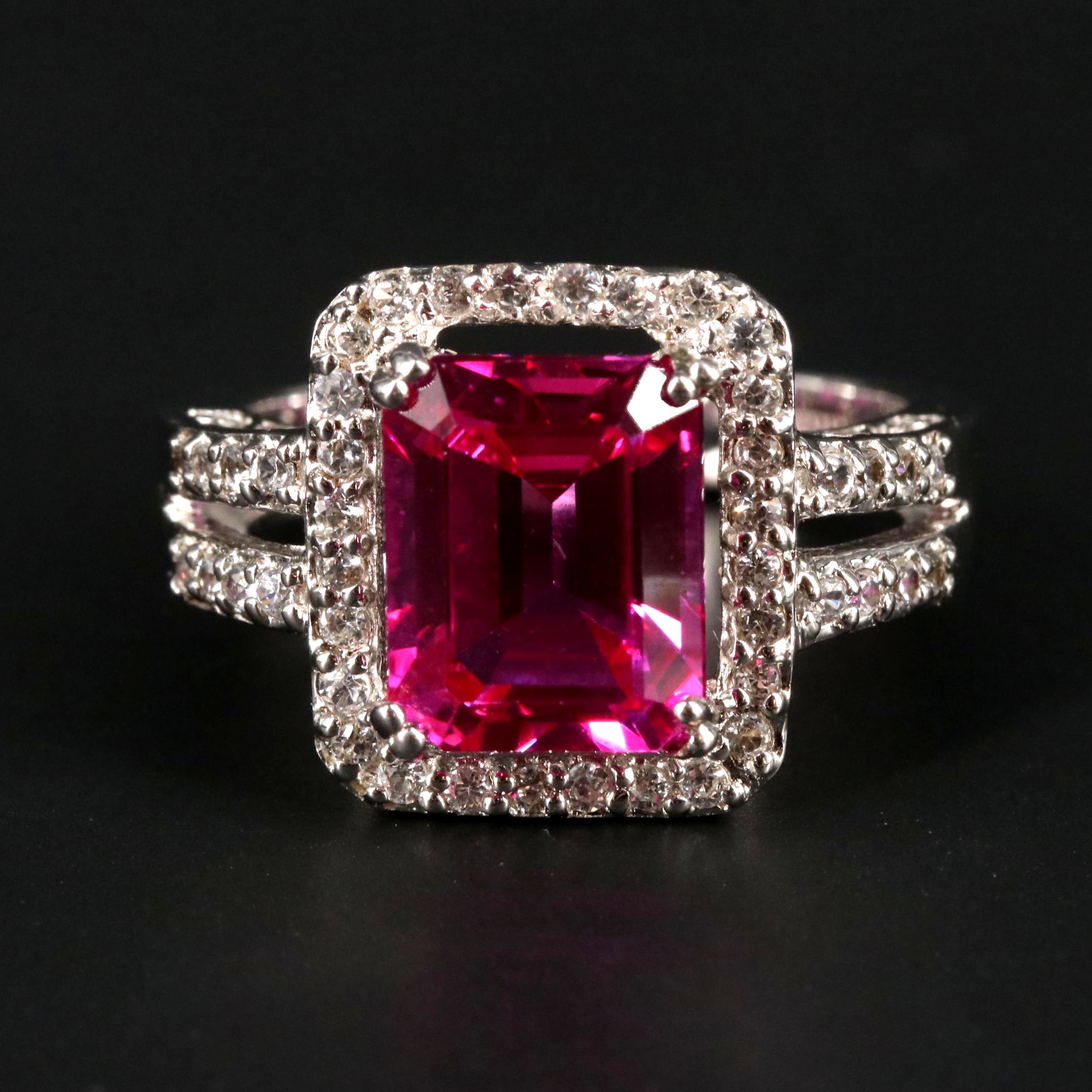 Sterling Silver Ruby and Sapphire Ring