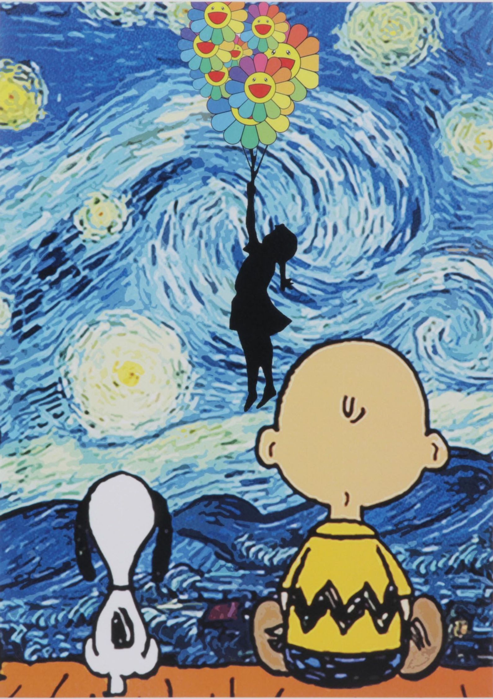 Death NYC Pop Art Graphic Print Homage To Van Gogh, Banksy, and Peanuts, 2022