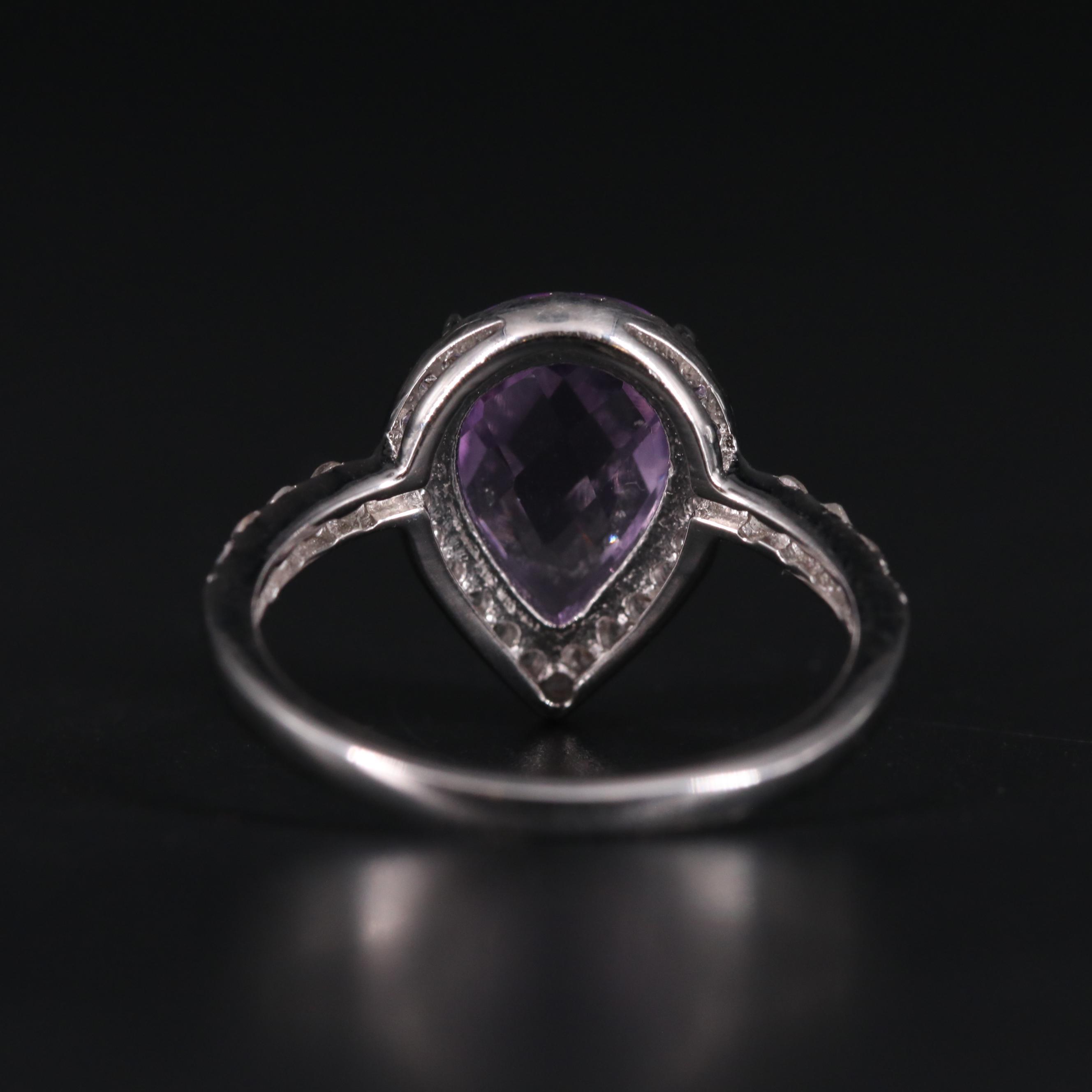 Sterling Silver Amethyst and White Sapphire Ring