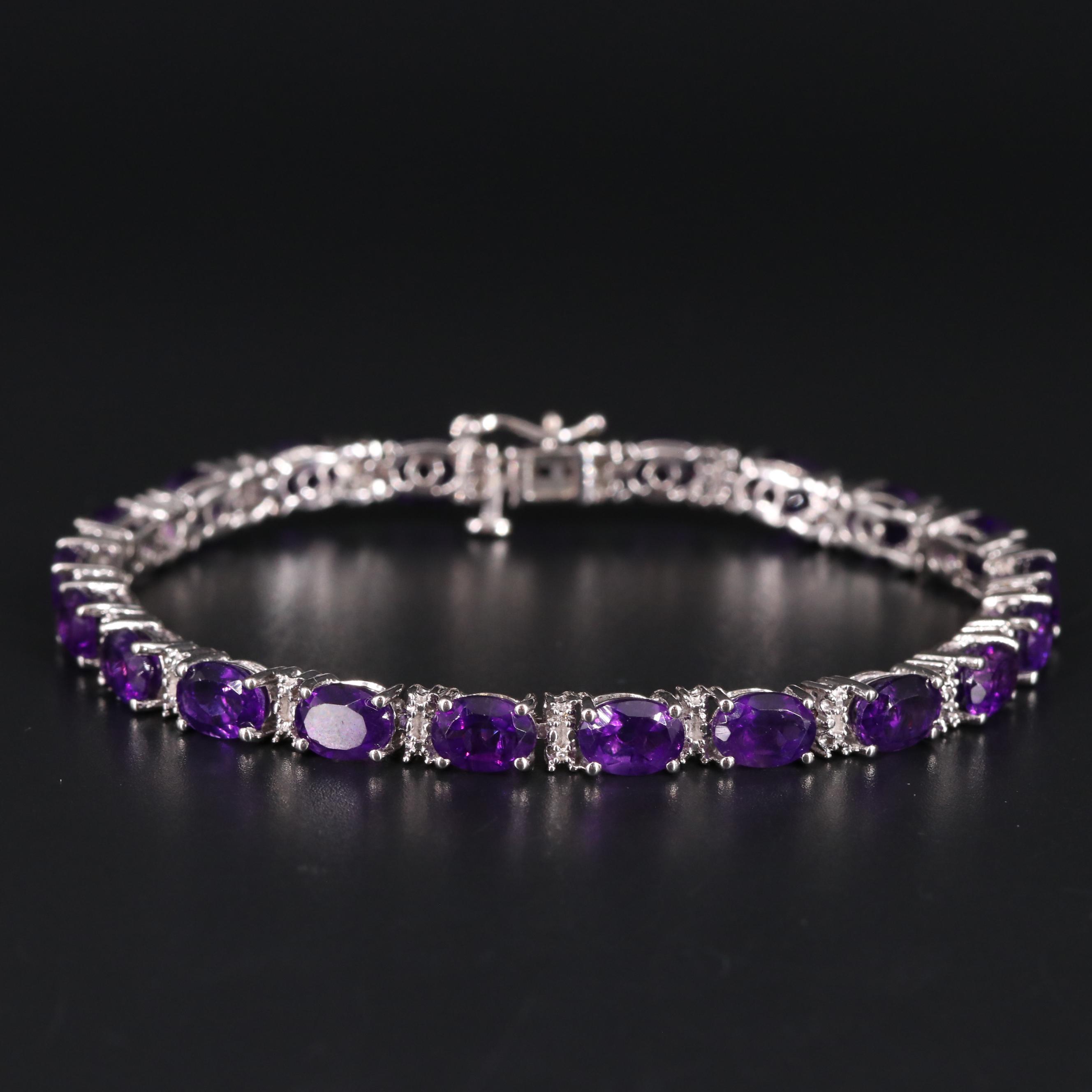 Sterling Silver Amethyst Bracelet