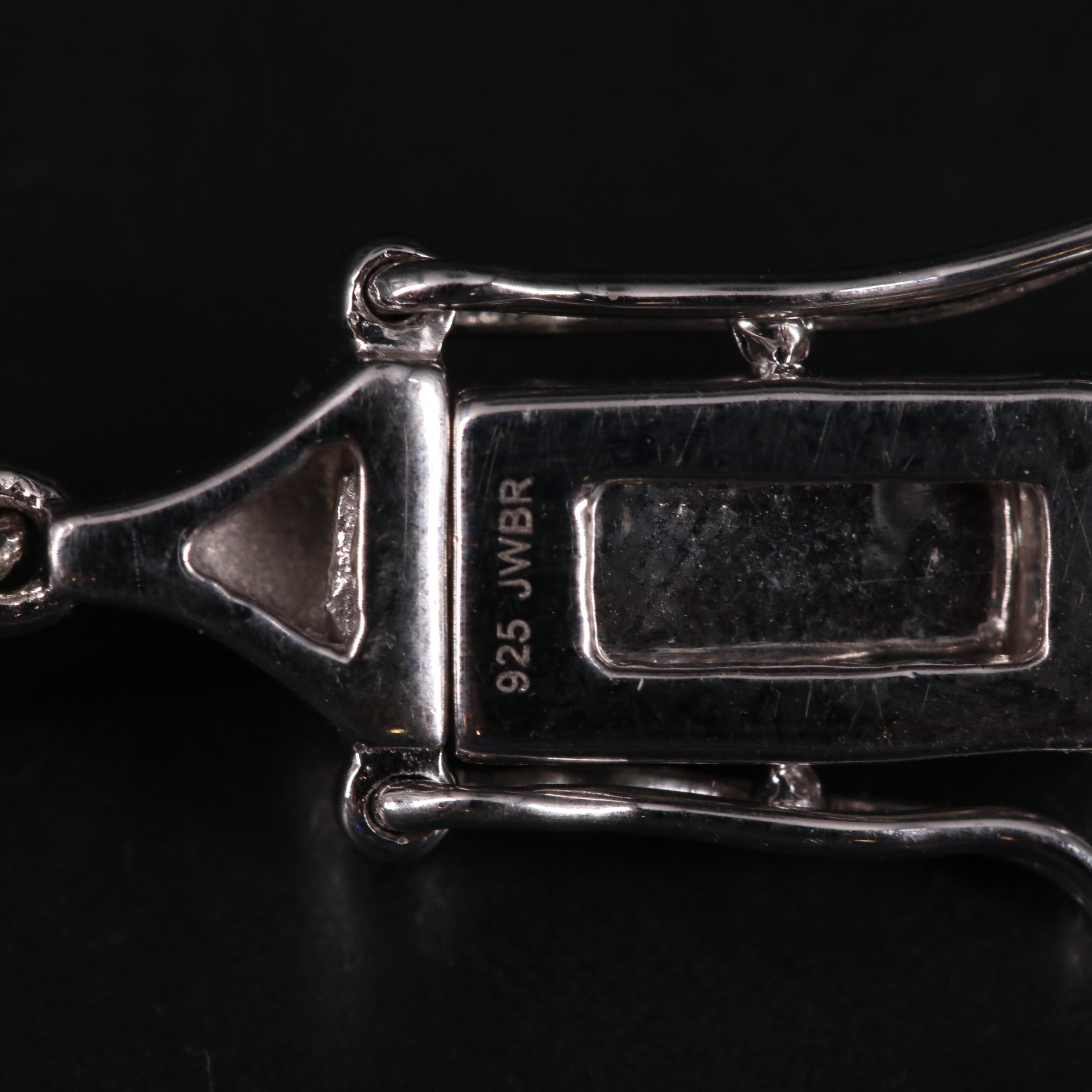 Sterling Topaz and Diamond Line Bracelet