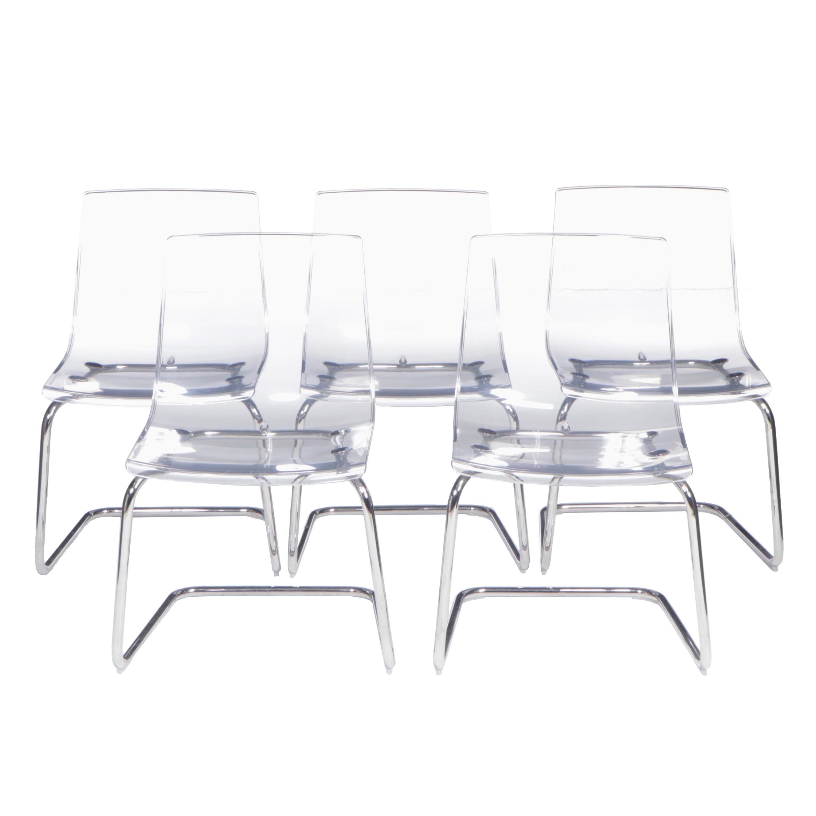 Five Carl Öjerstam for IKEA "Tobias" Steel and Molded Plastic Side Chairs