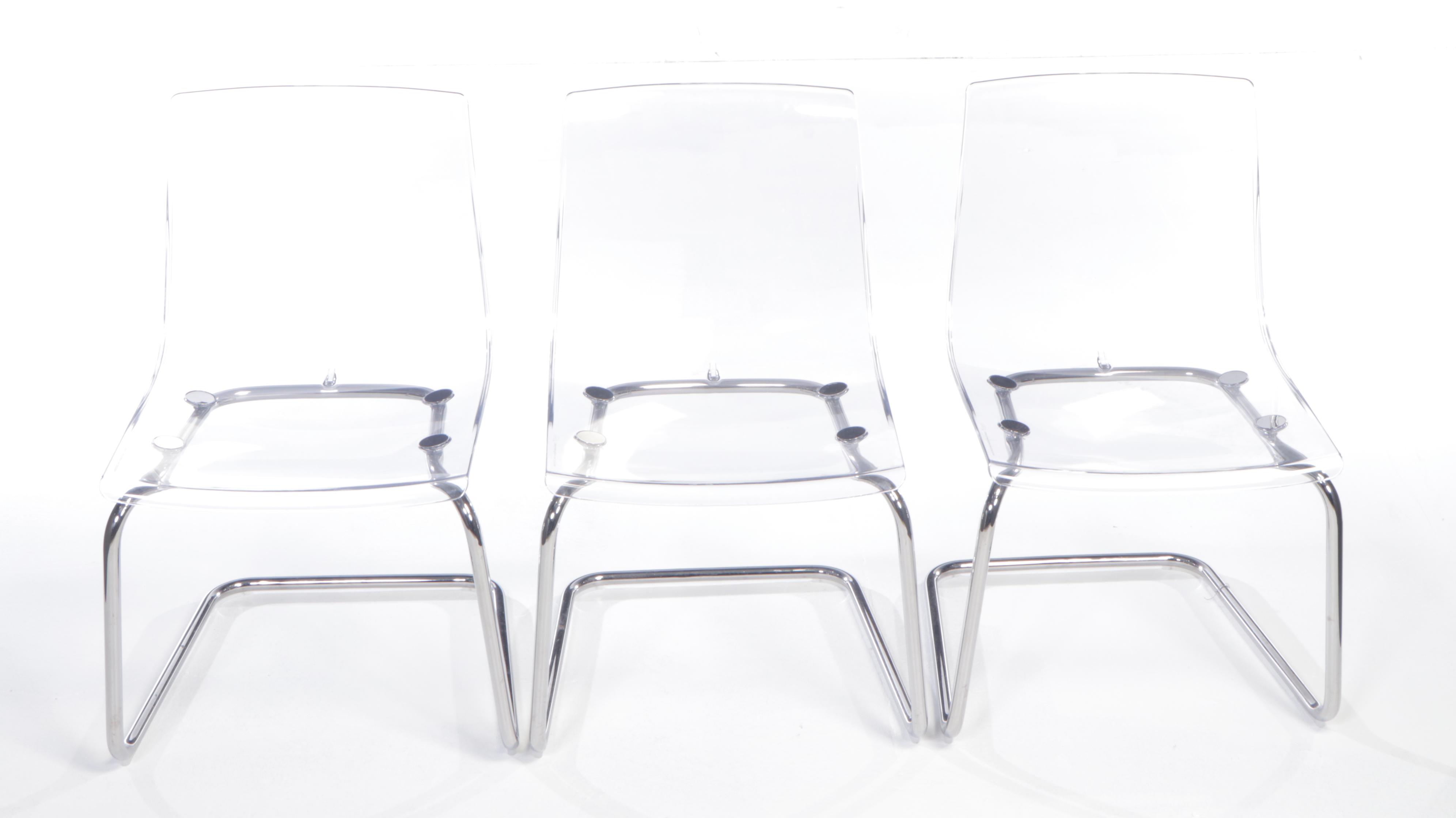 Five Carl Öjerstam for IKEA "Tobias" Steel and Molded Plastic Side Chairs