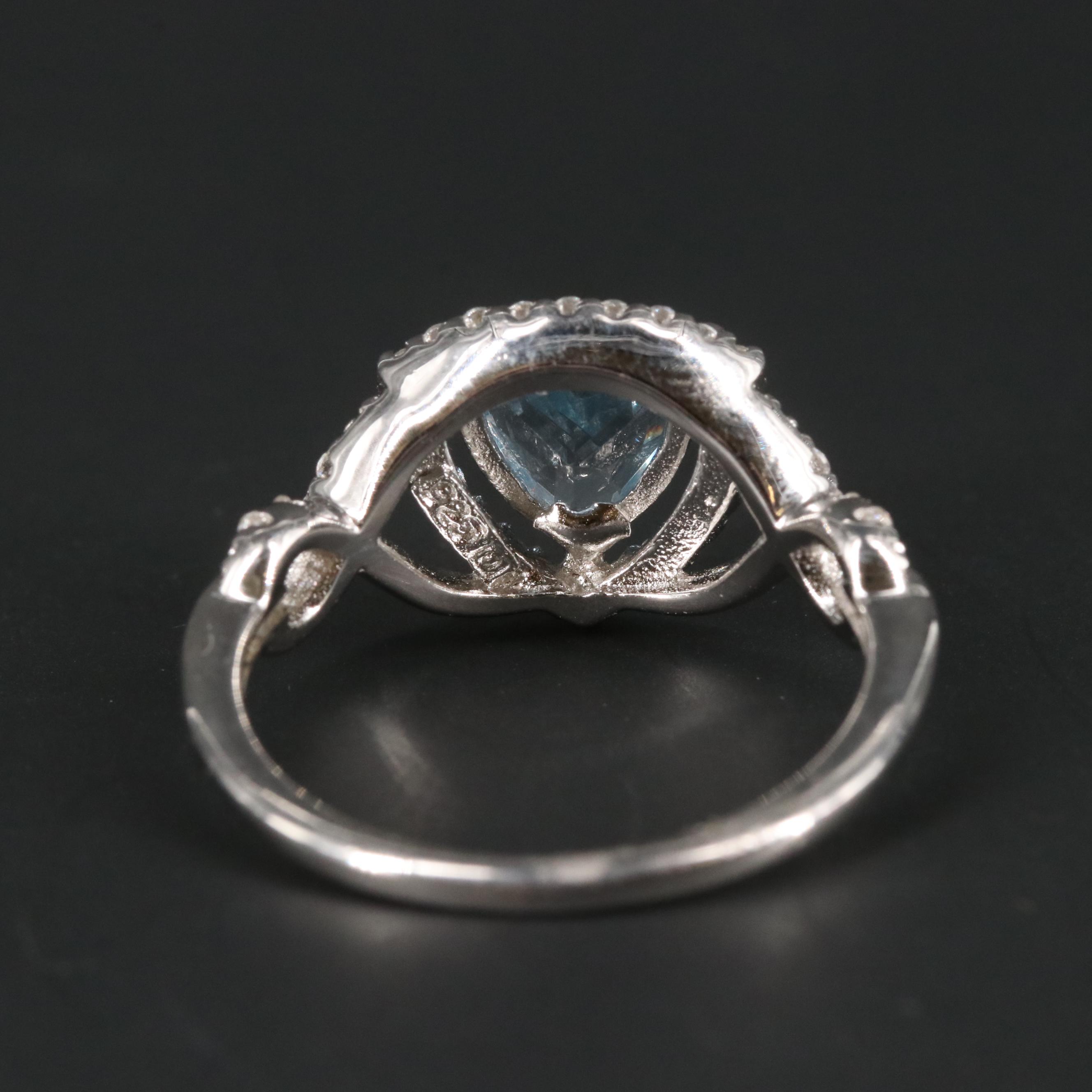 Sterling Silver Topaz and Cubic Zirconia Ring