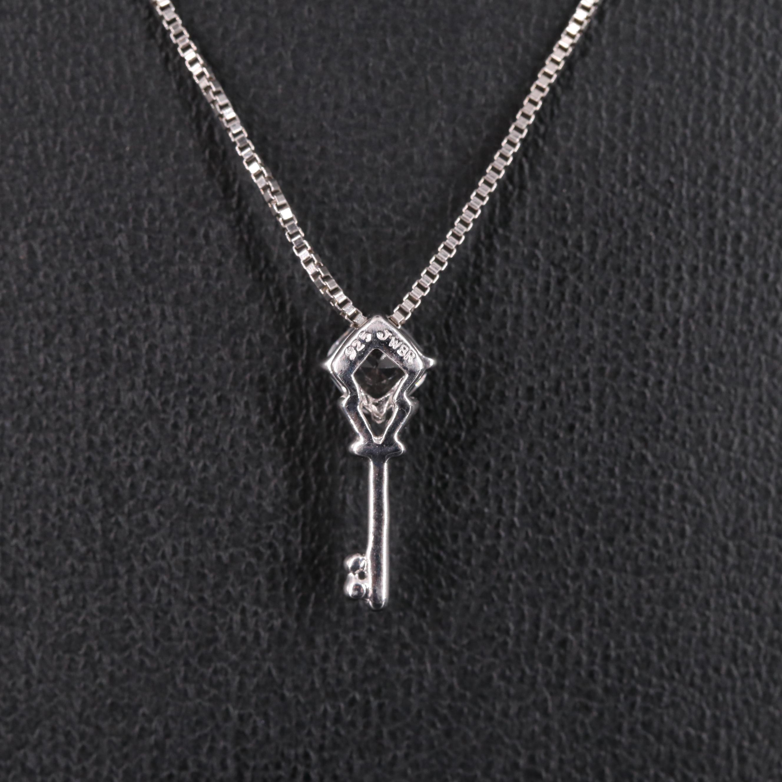 Sterling Silver Mini Key Pendant Necklace