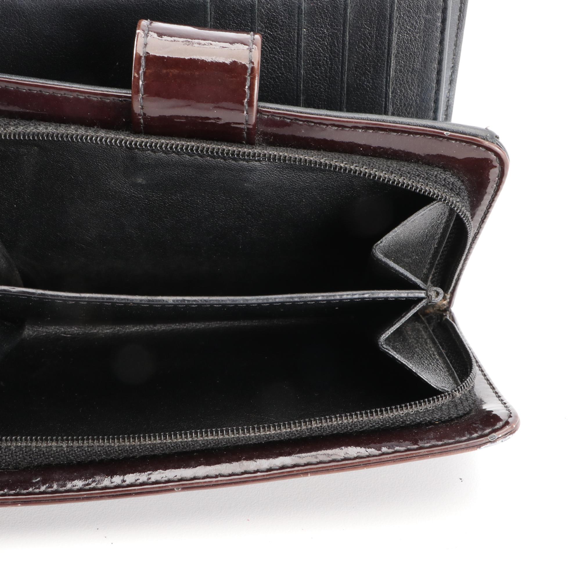 Chanel Camellia Embossed Patent Leather Wallet