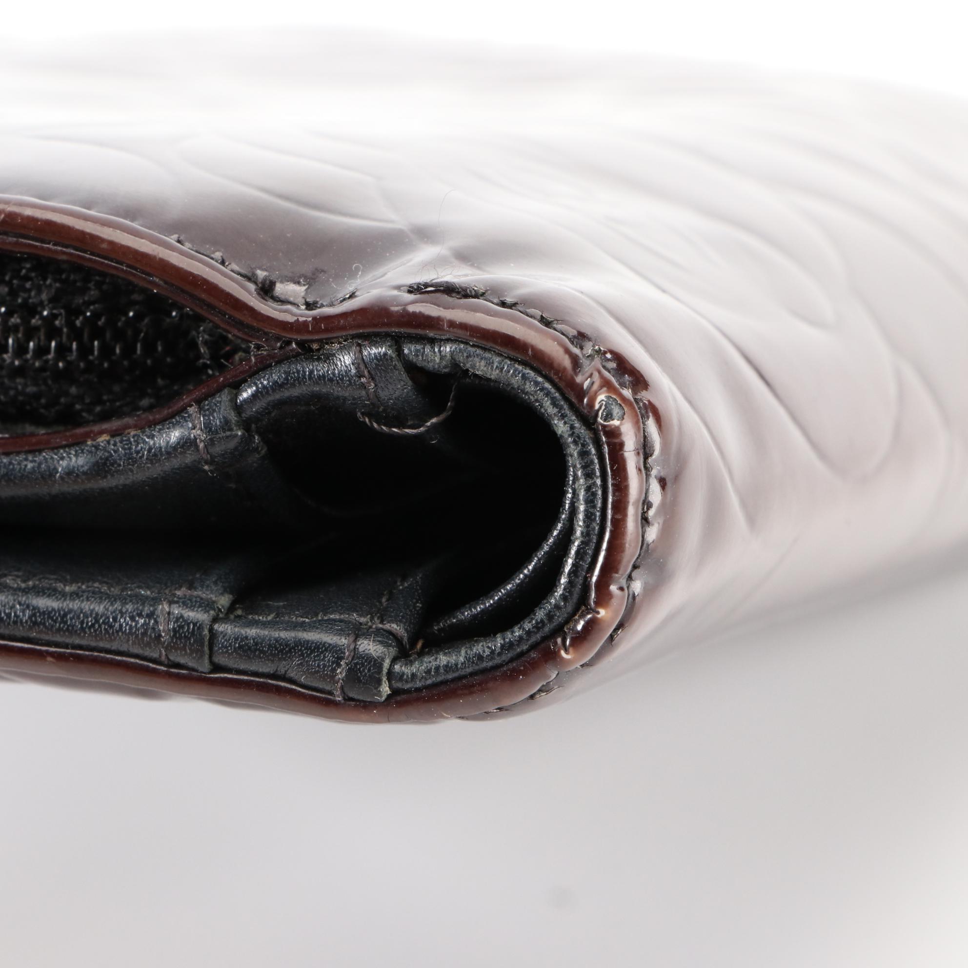 Chanel Camellia Embossed Patent Leather Wallet