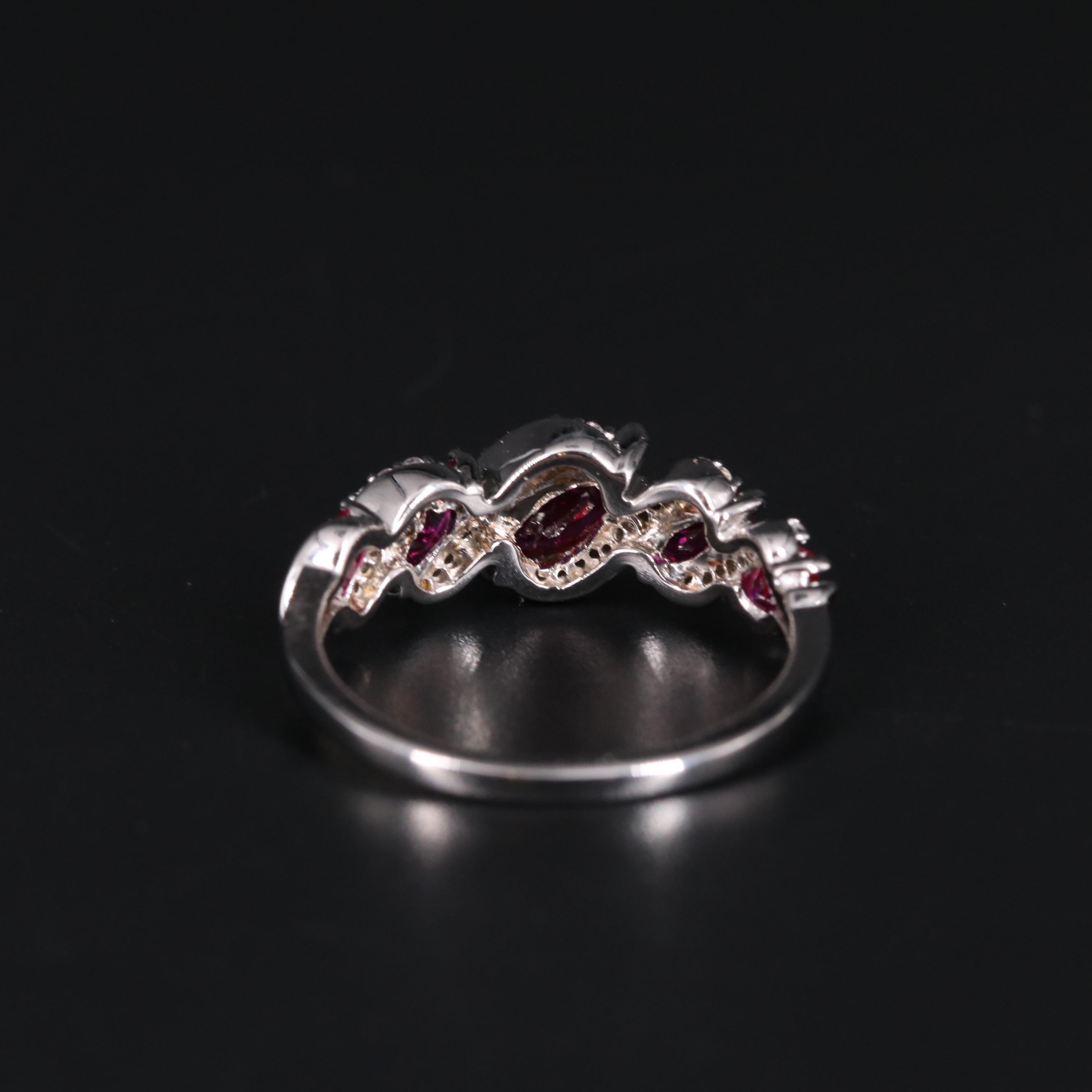 Sterling Silver Ruby and Sapphire Ring