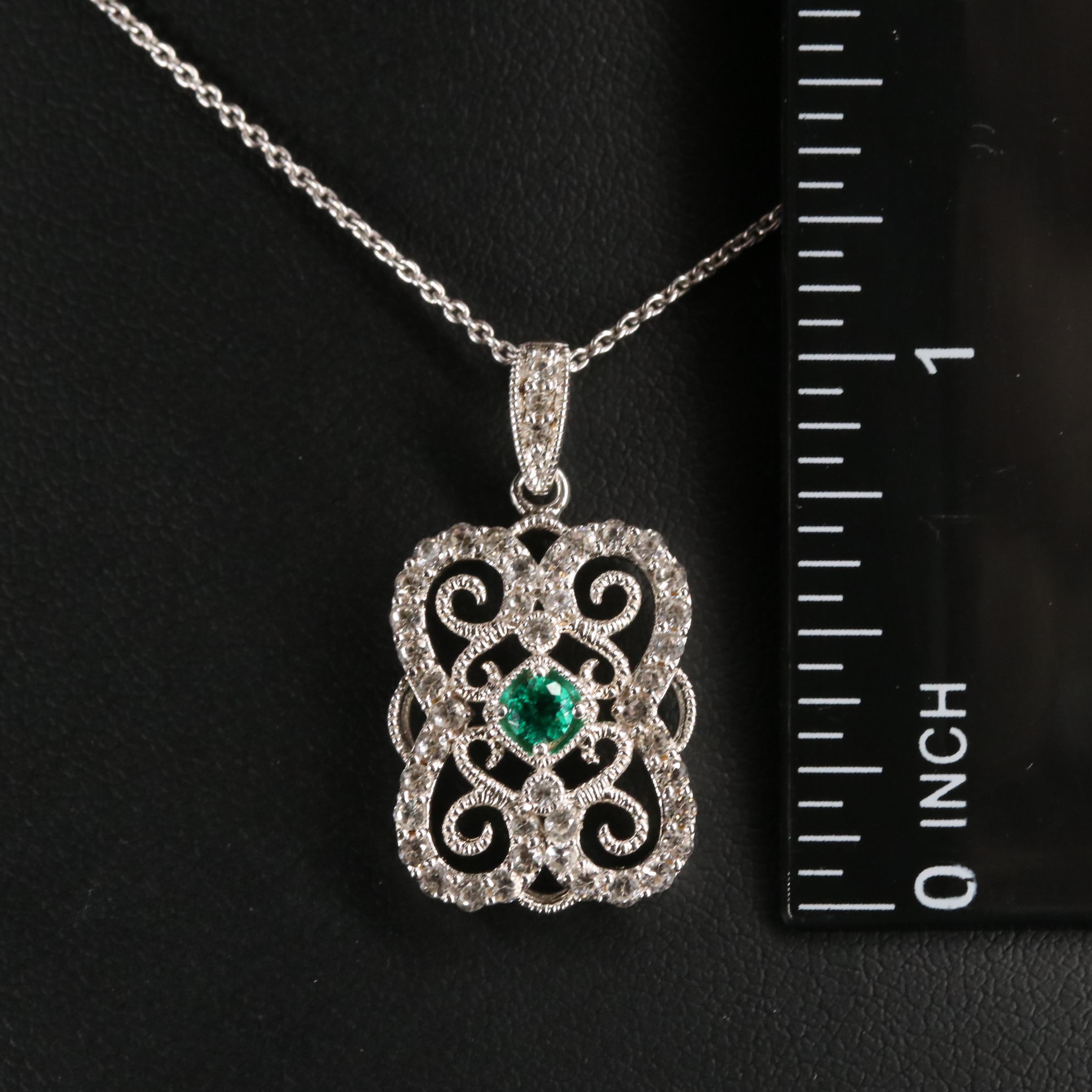 Sterling Silver Spinel and Topaz Pendant Necklace