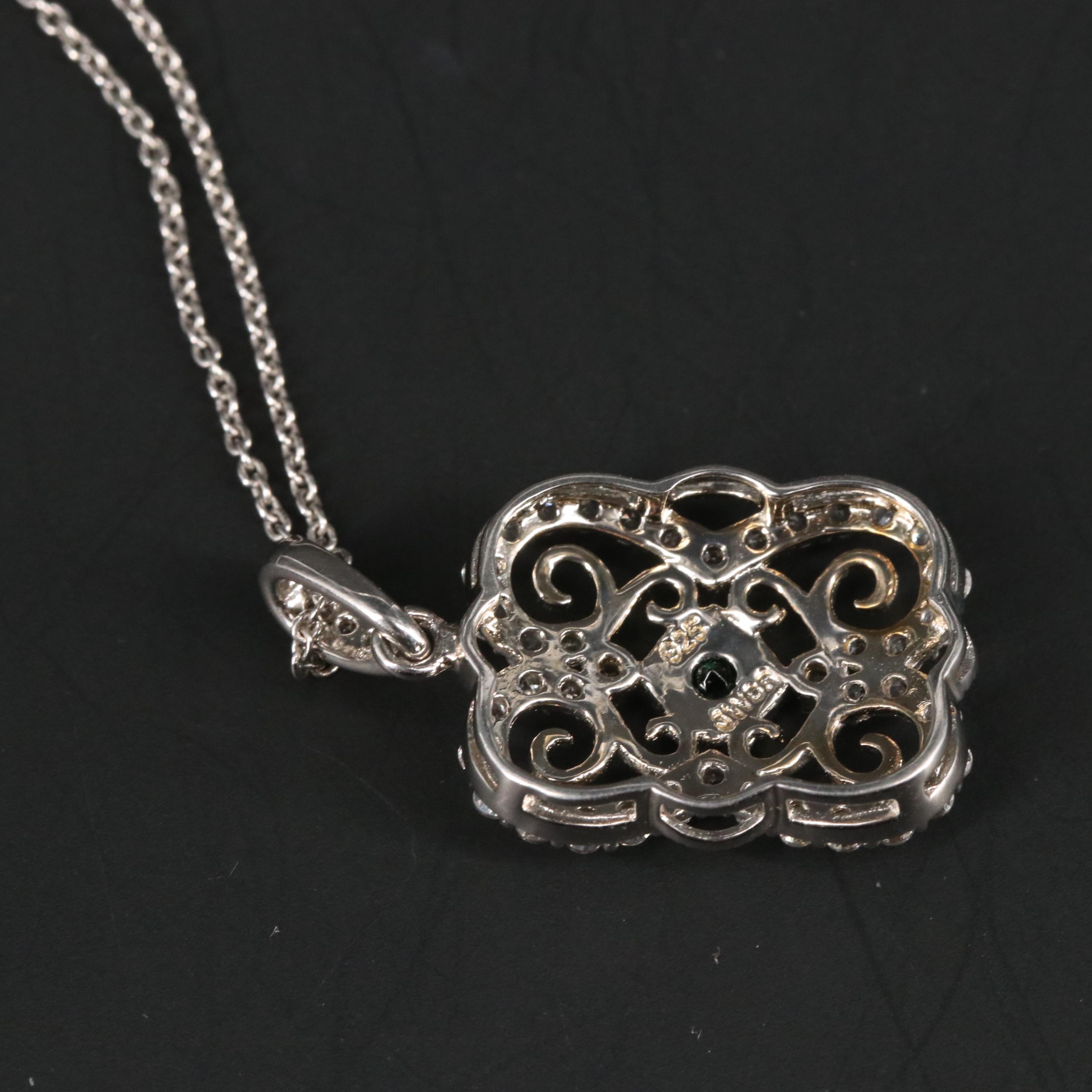 Sterling Silver Spinel and Topaz Pendant Necklace