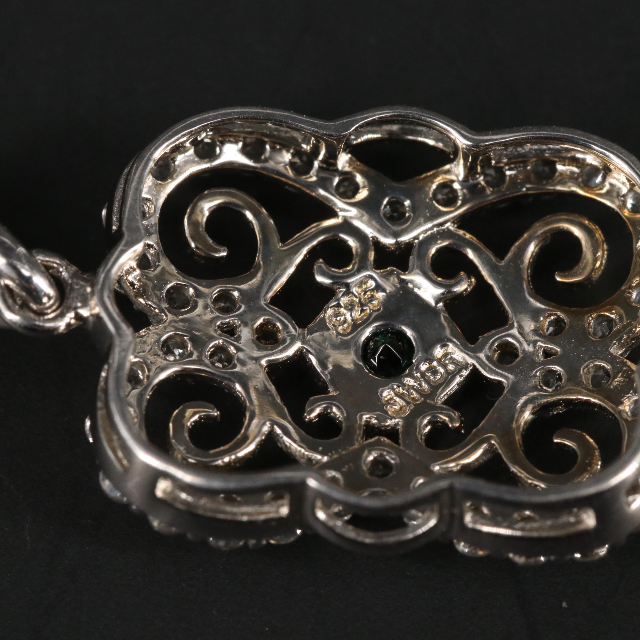 Sterling Silver Spinel and Topaz Pendant Necklace