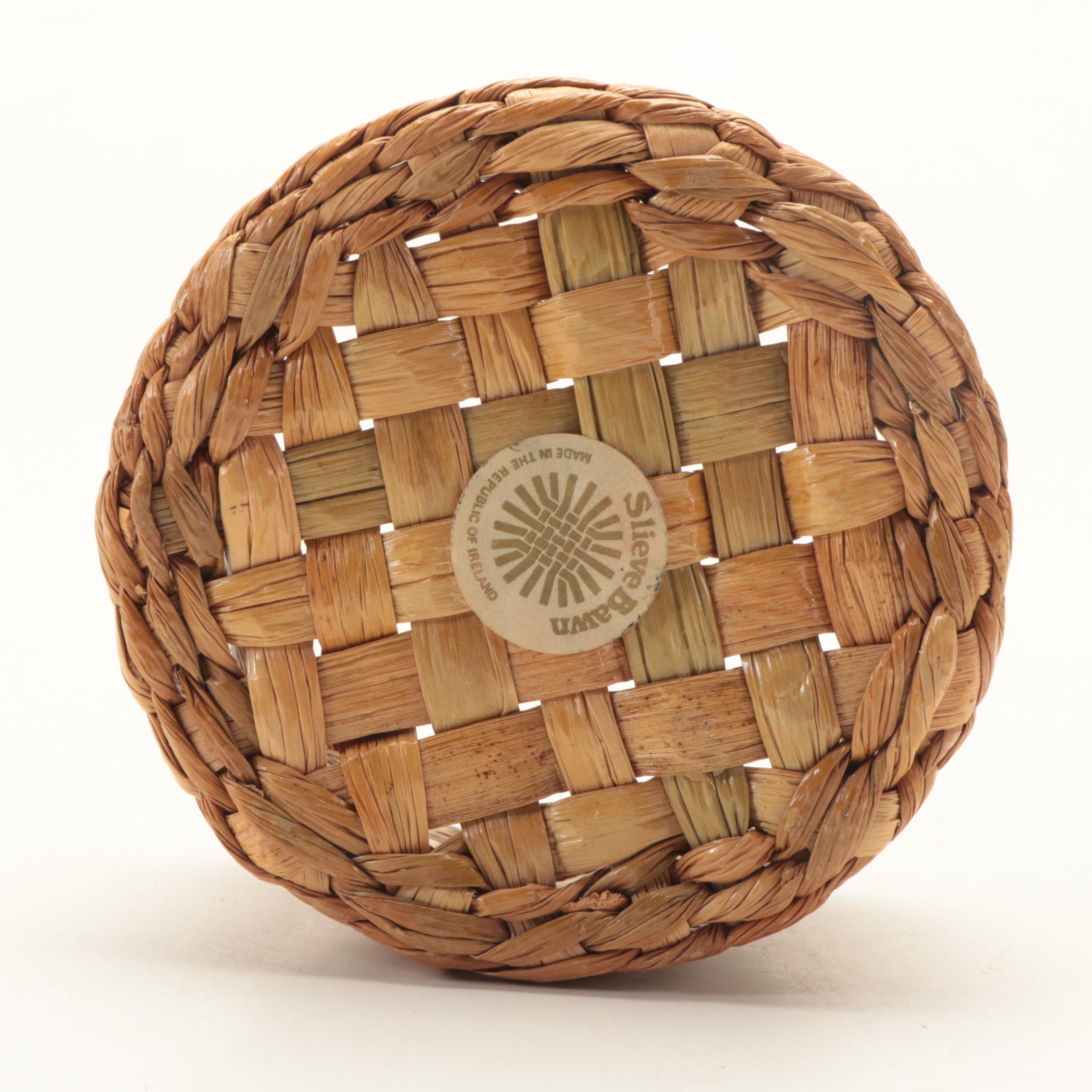 Hawaiian Islands Lauhala Handwoven Basket with Slieve Bawn Basket
