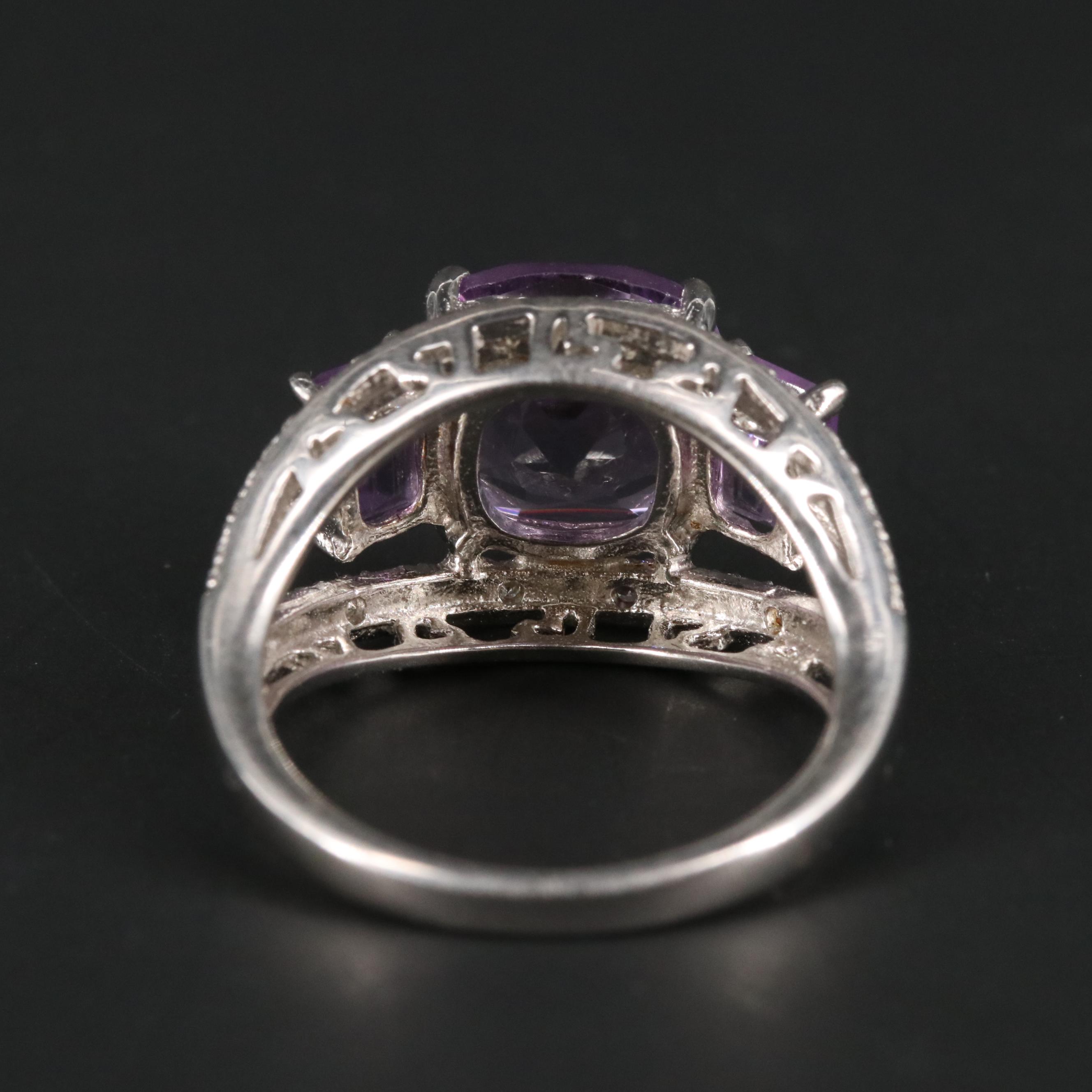 Sterling Silver Amethyst and Sapphire Ring