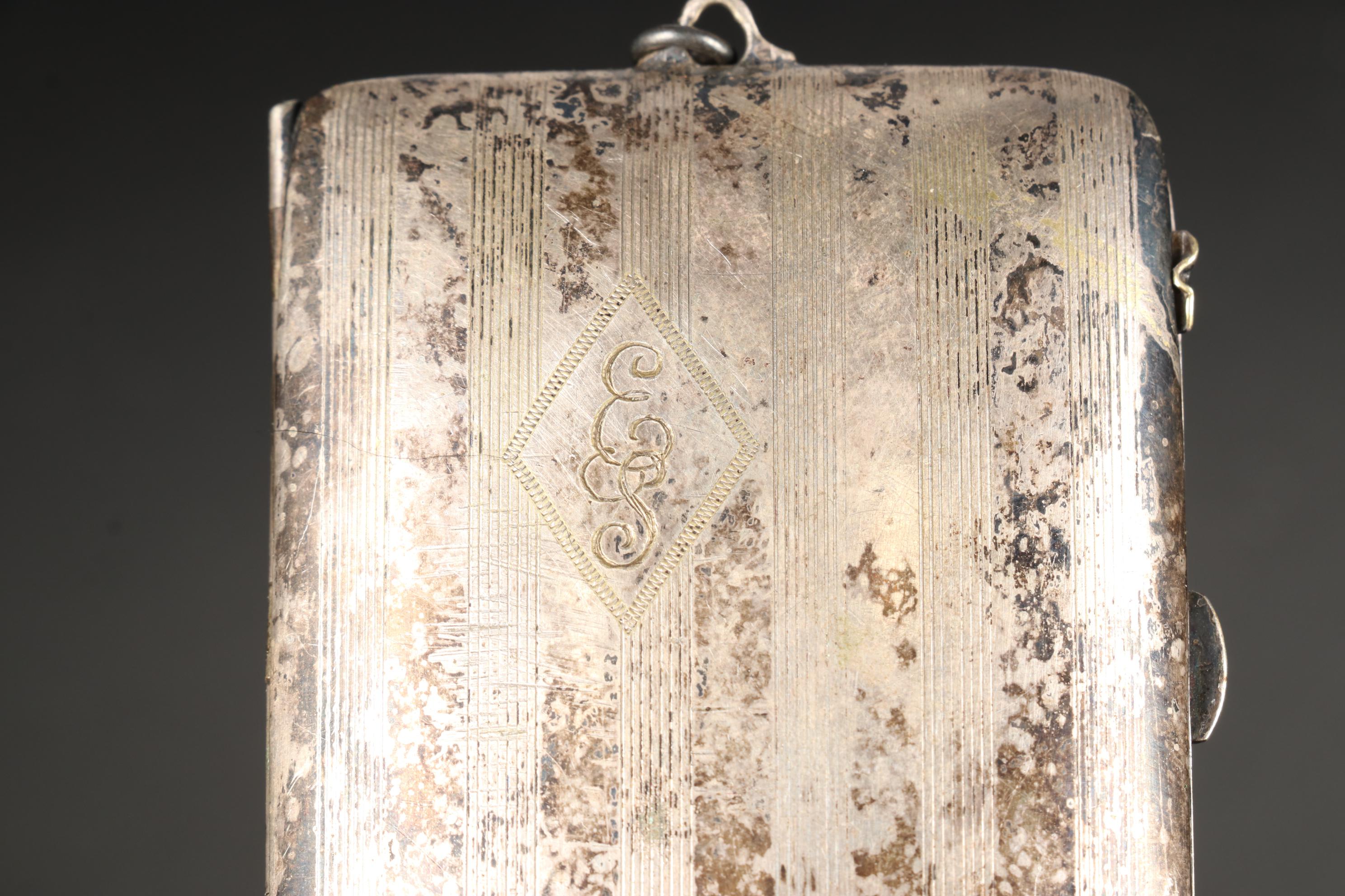 Silver Plate JThS Hand Mirror, Vanity Brush, Silver Chain Link Purse, & More