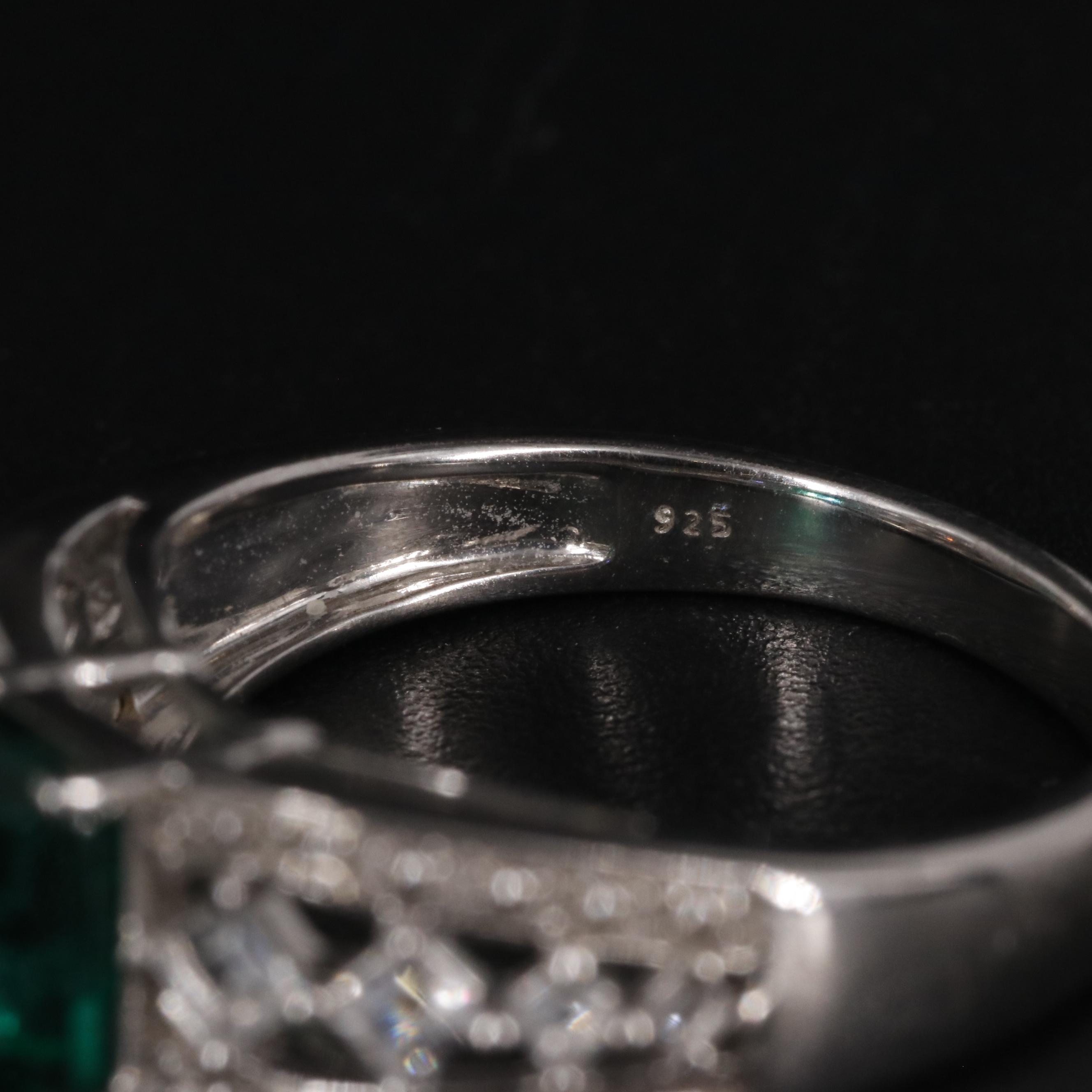 Sterling Silver Emerald and Topaz Ring