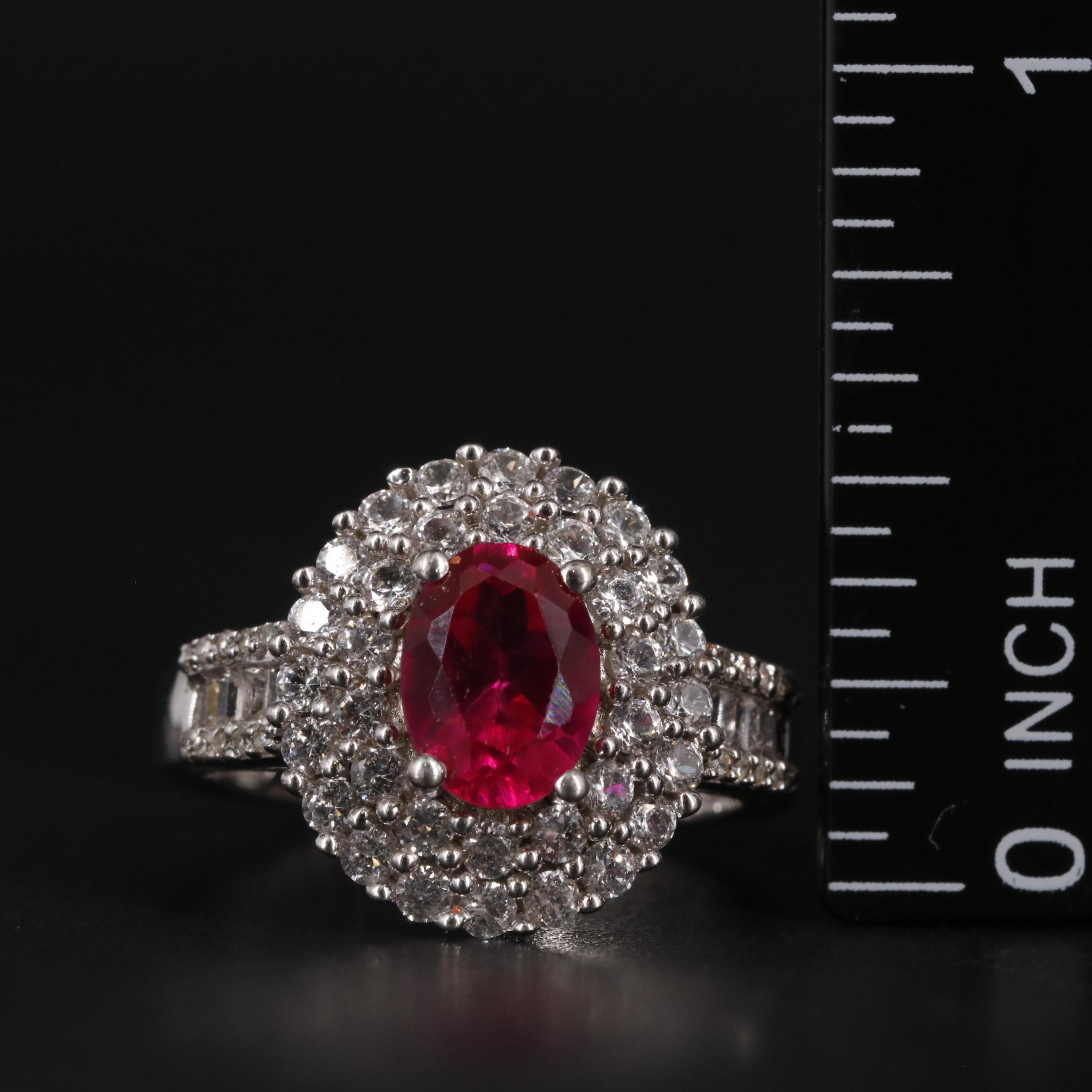 Sterling Silver Ruby and Sapphire Ring