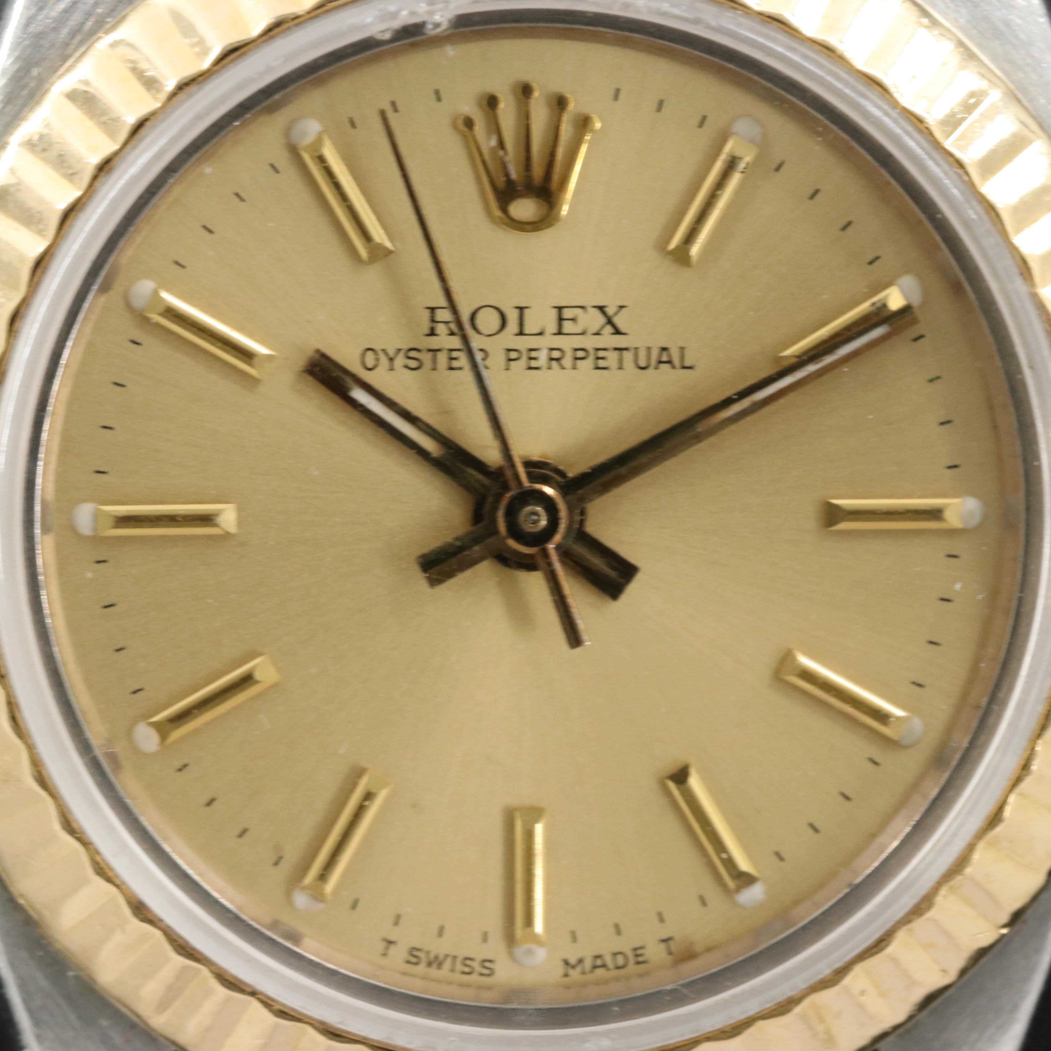 1986 Rolex Oyster Perpetual 18K and Stainless Steel Watch