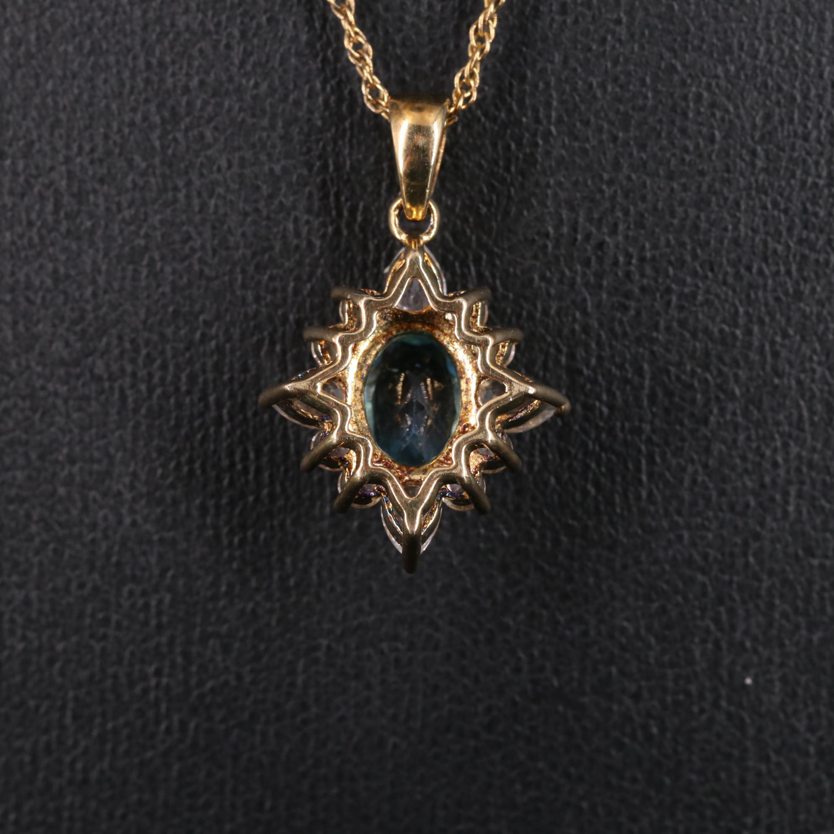 Sterling Silver Topaz and White Sapphire Necklace