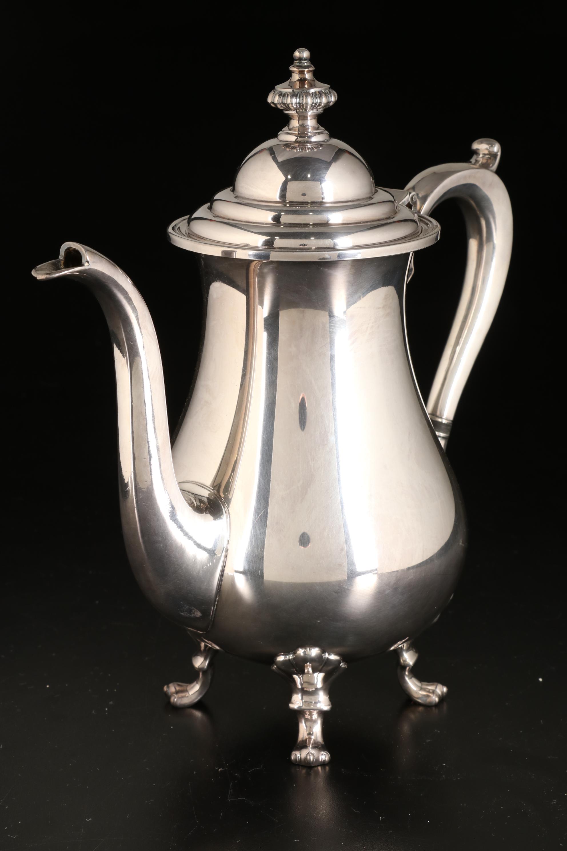 Wallace "Colonial" Silver Plate Six-Piece Tea Service and Other Tray