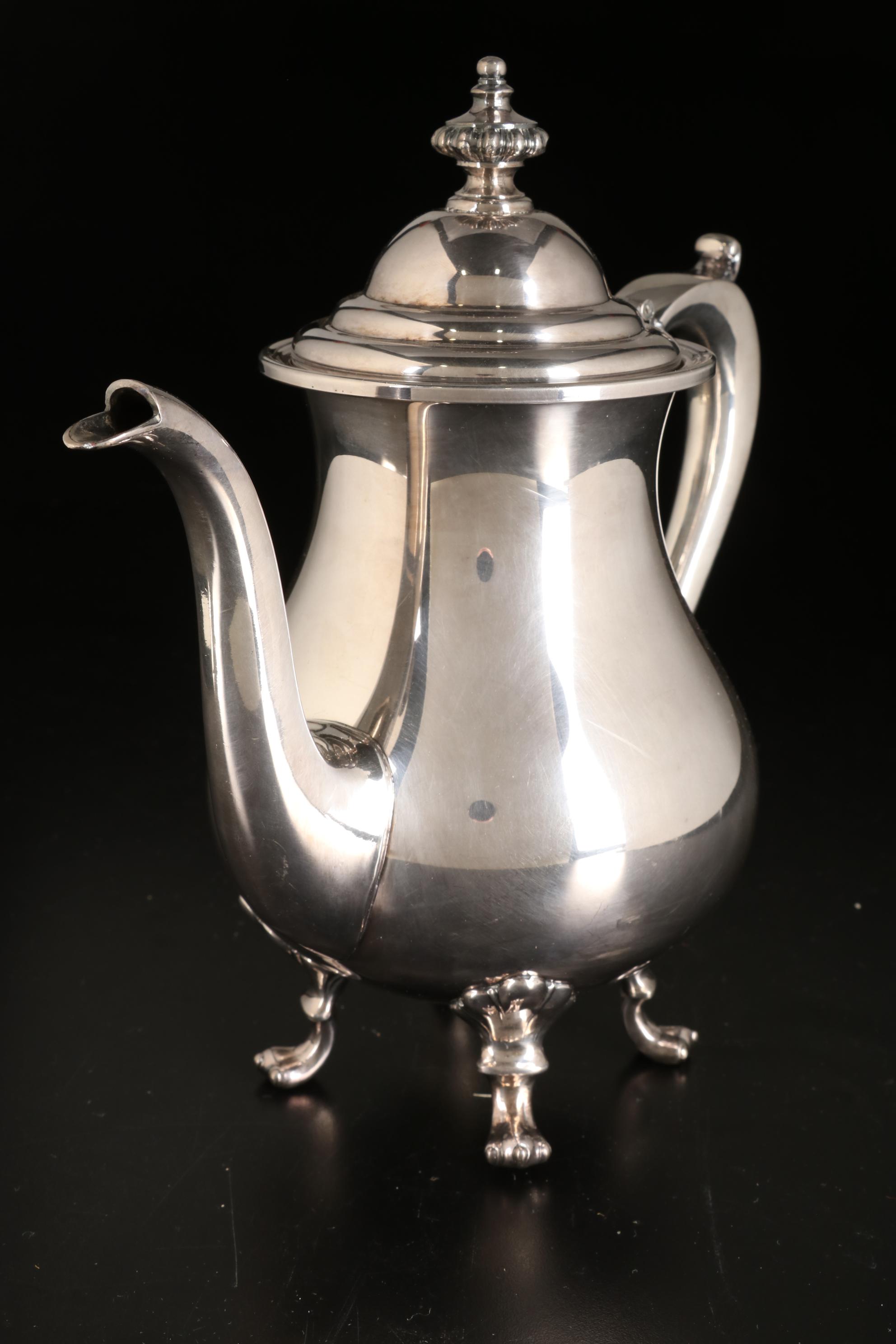 Wallace "Colonial" Silver Plate Six-Piece Tea Service and Other Tray