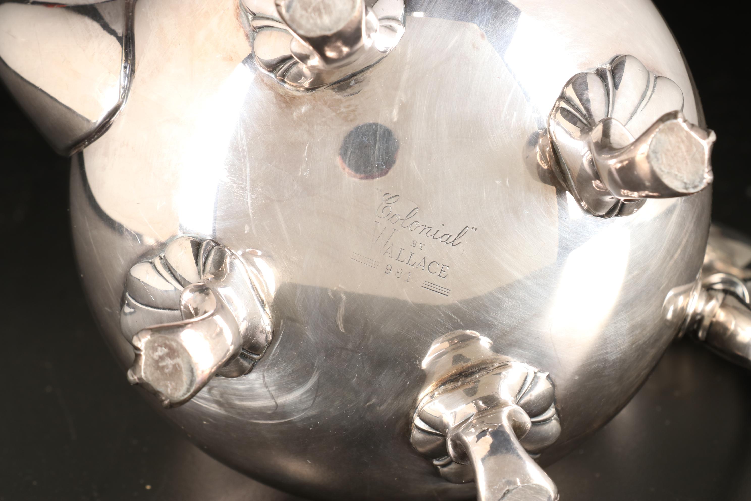 Wallace "Colonial" Silver Plate Six-Piece Tea Service and Other Tray