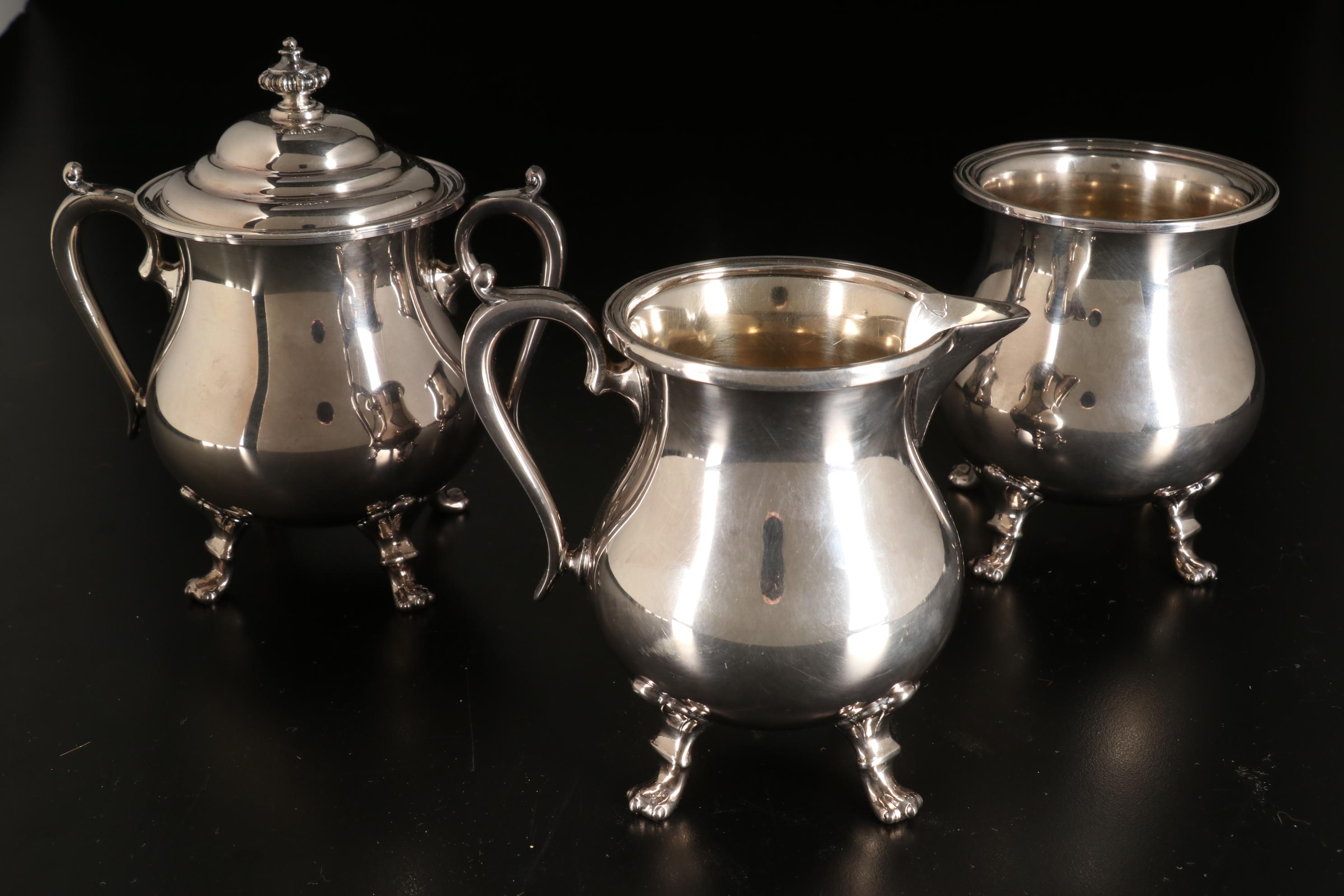 Wallace "Colonial" Silver Plate Six-Piece Tea Service and Other Tray
