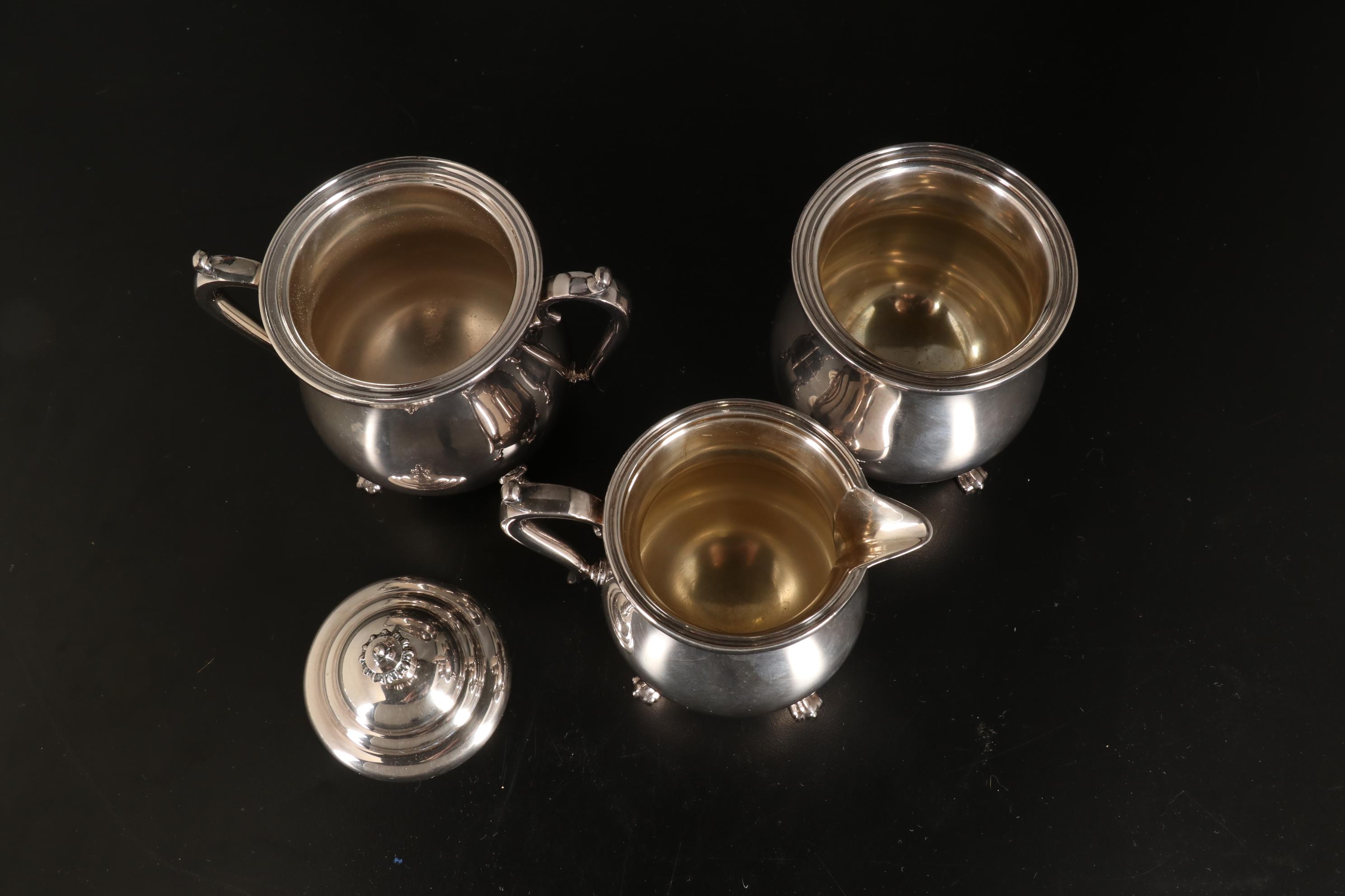 Wallace "Colonial" Silver Plate Six-Piece Tea Service and Other Tray