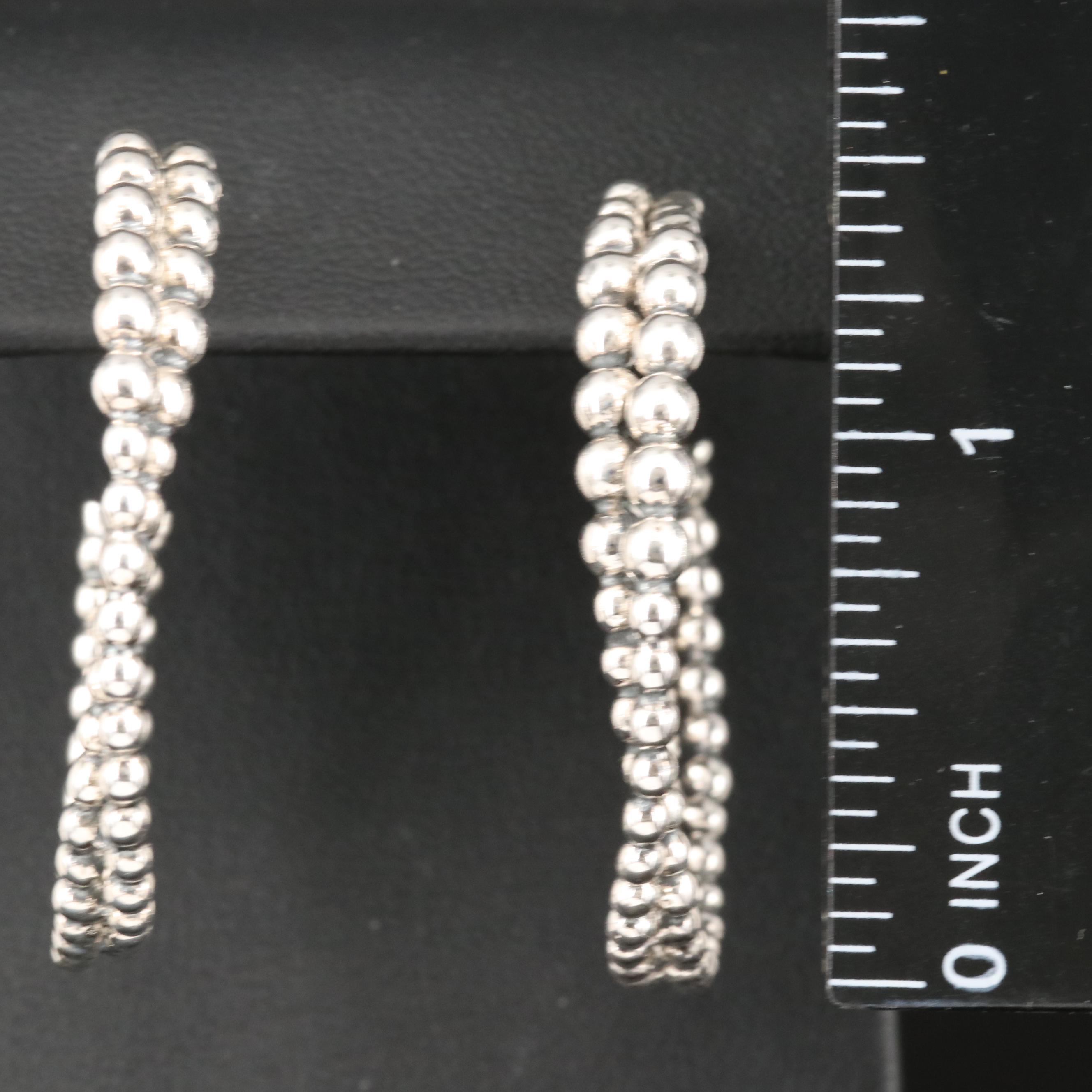 Michael Dawkins Sterling Crossover Hoop Earrings with 18K Accents