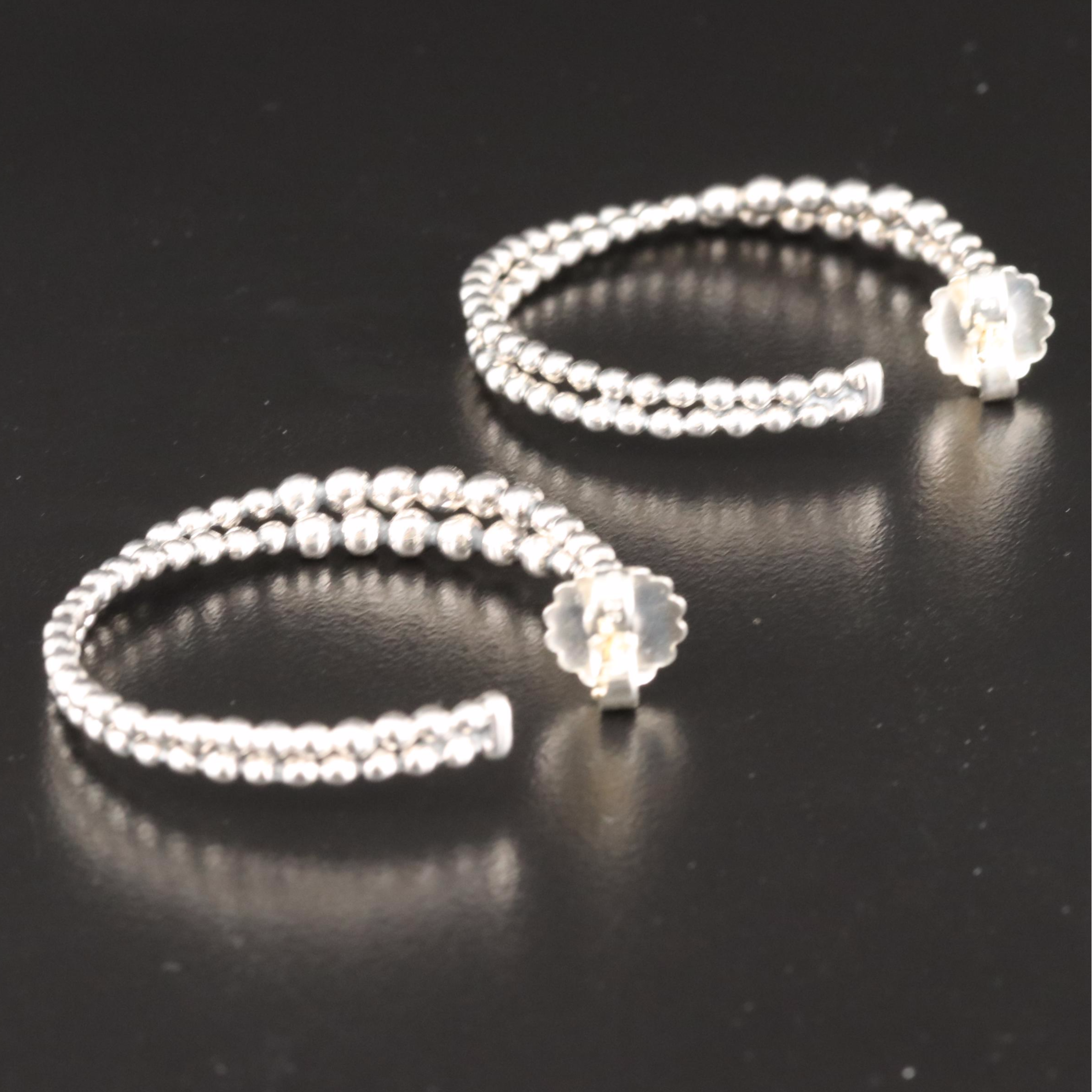 Michael Dawkins Sterling Crossover Hoop Earrings with 18K Accents