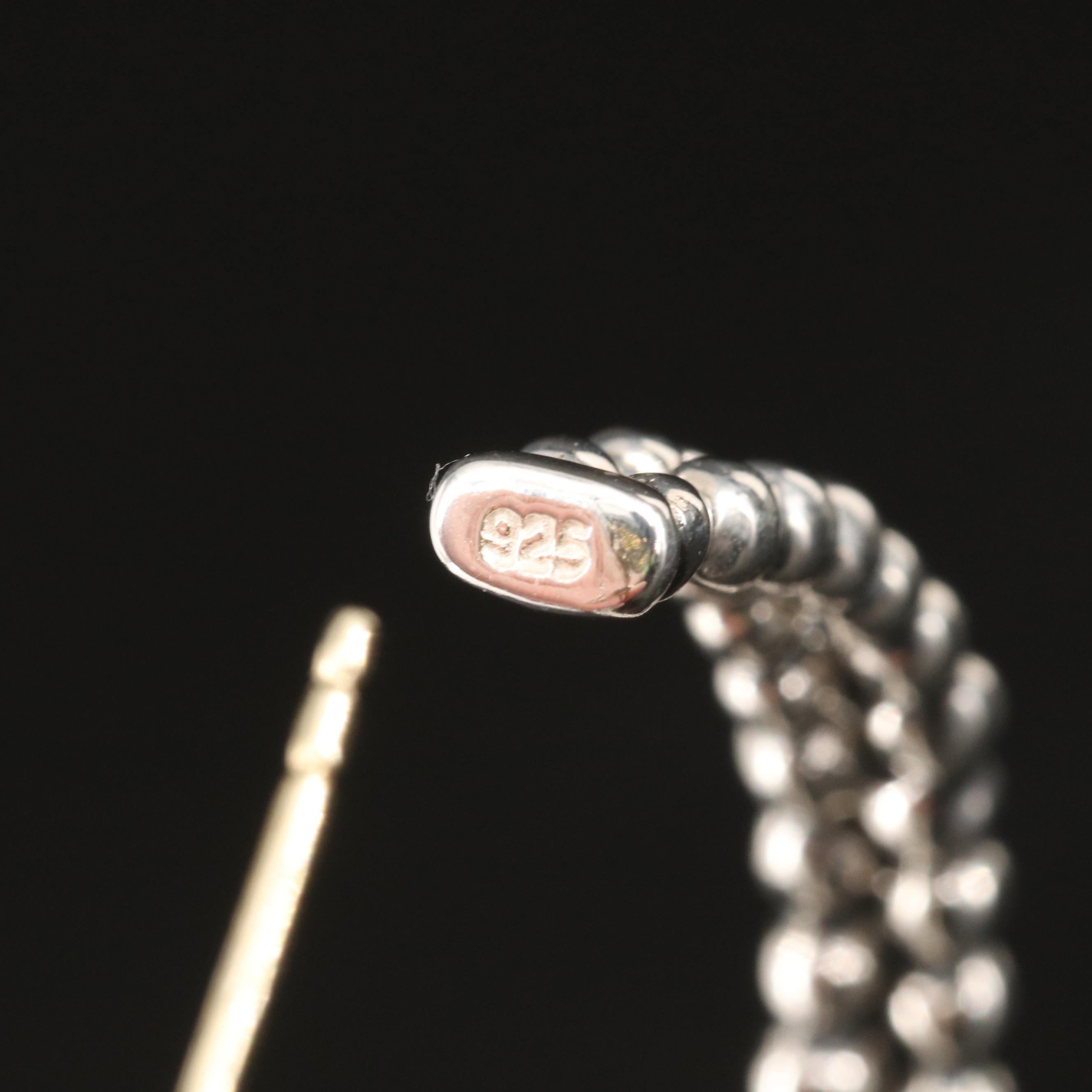 Michael Dawkins Sterling Crossover Hoop Earrings with 18K Accents