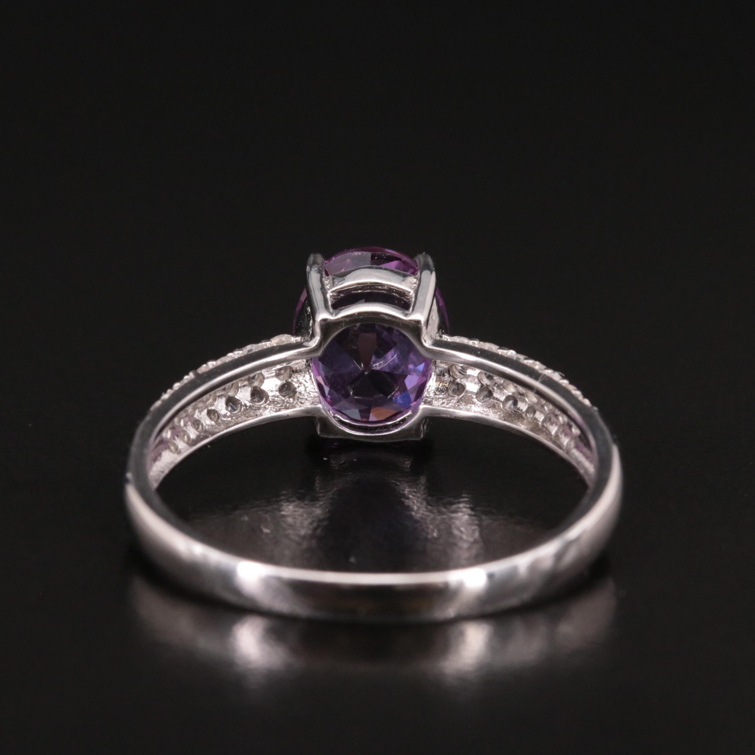Sterling Sapphire and Zircon Ring