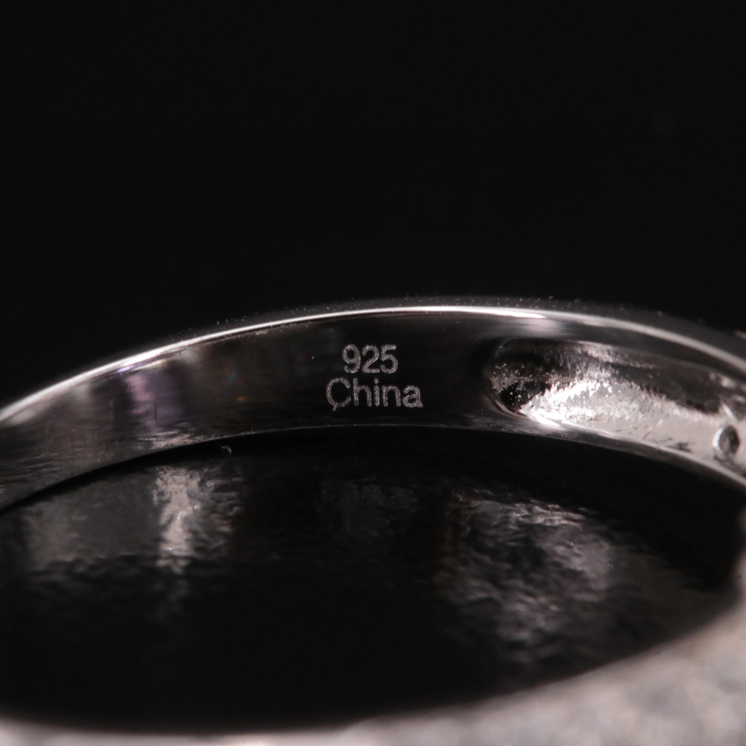 Sterling Sapphire and Zircon Ring