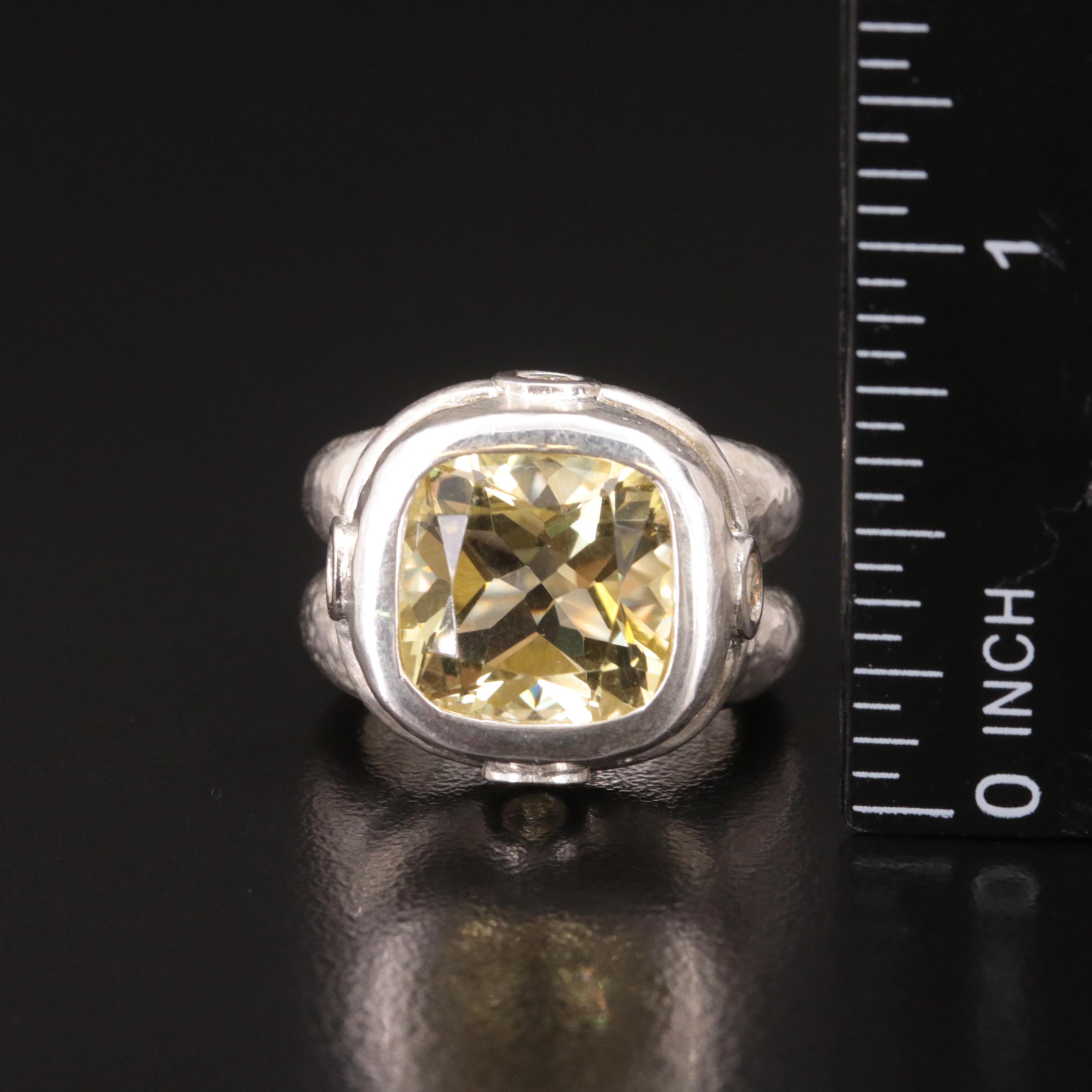 SeidenGang Sterling Citrine and Cubic Zirconia Ring