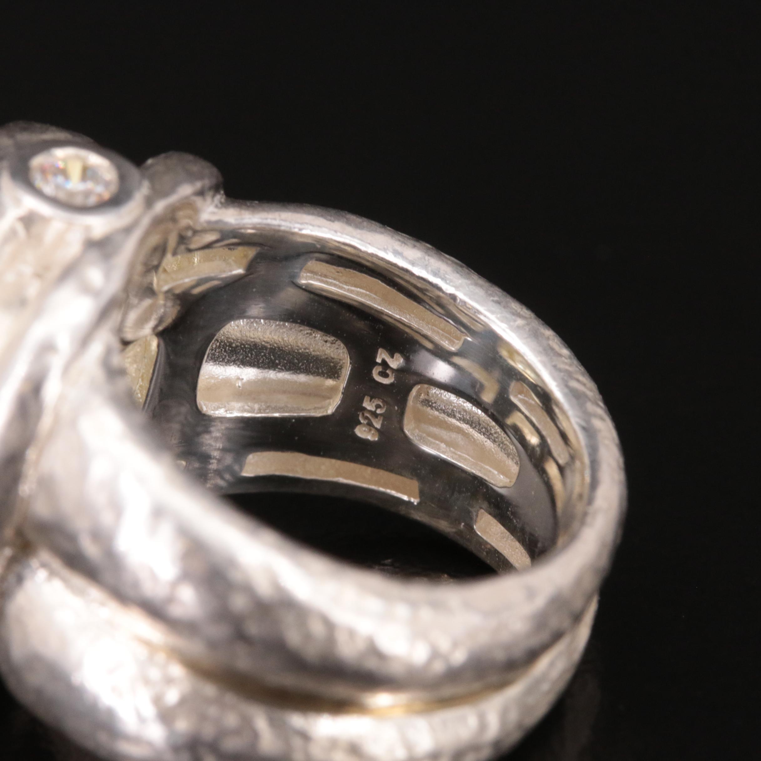 SeidenGang Sterling Citrine and Cubic Zirconia Ring