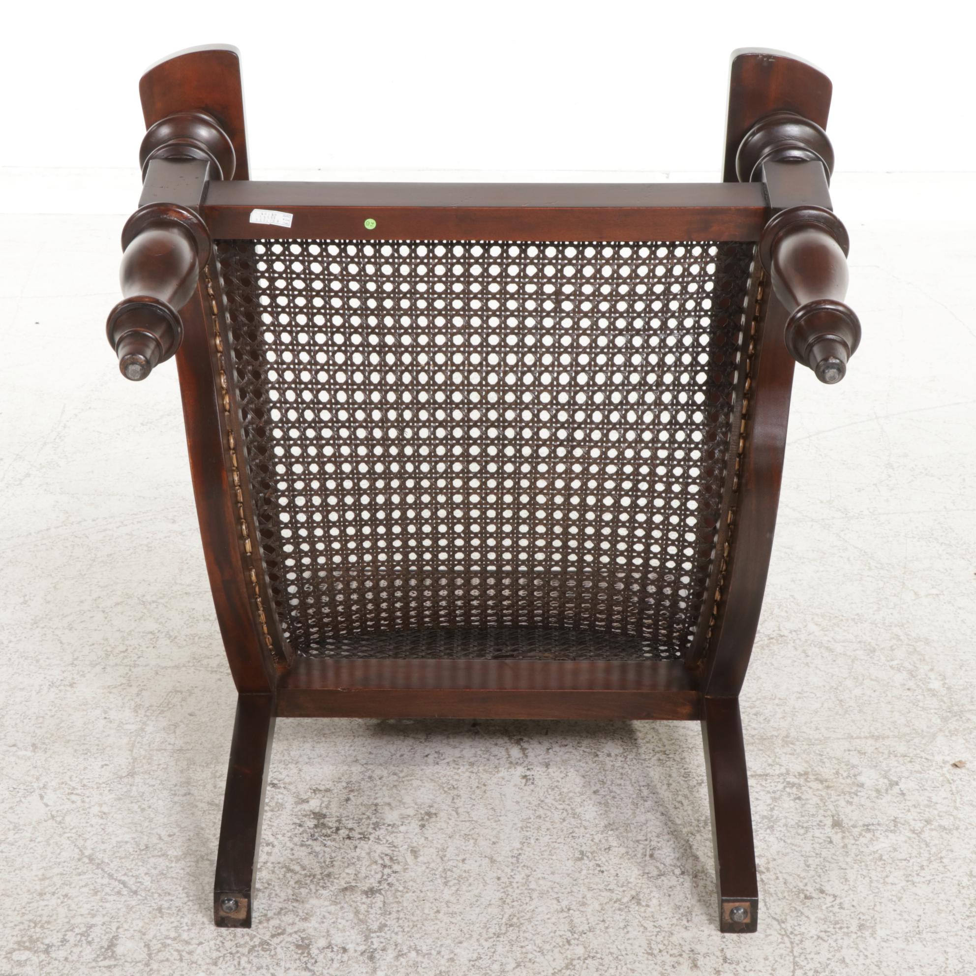 Contemporary Regency Style Caned Plantation Style Lounge Chair